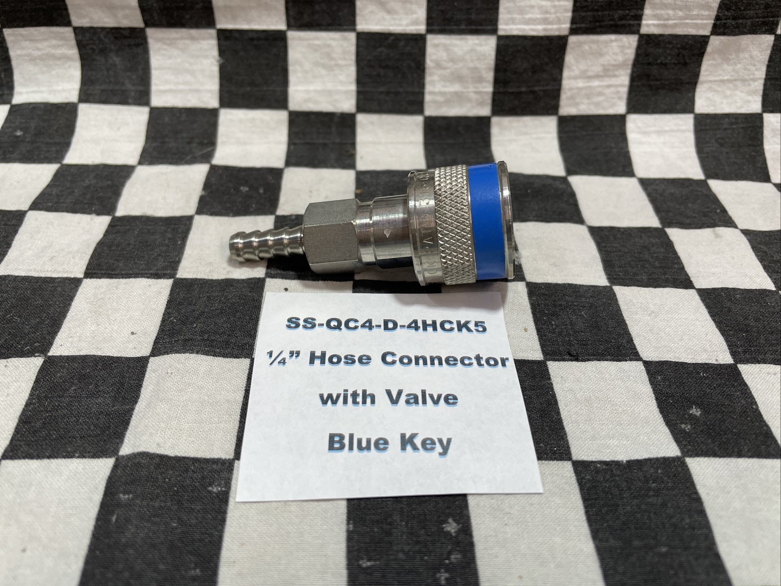 SWAGELOK QC4 Quick Connect 1/4″ HOSE With Valve, BLUE KEY, SS-QC4-D-4HCK5 #N24z