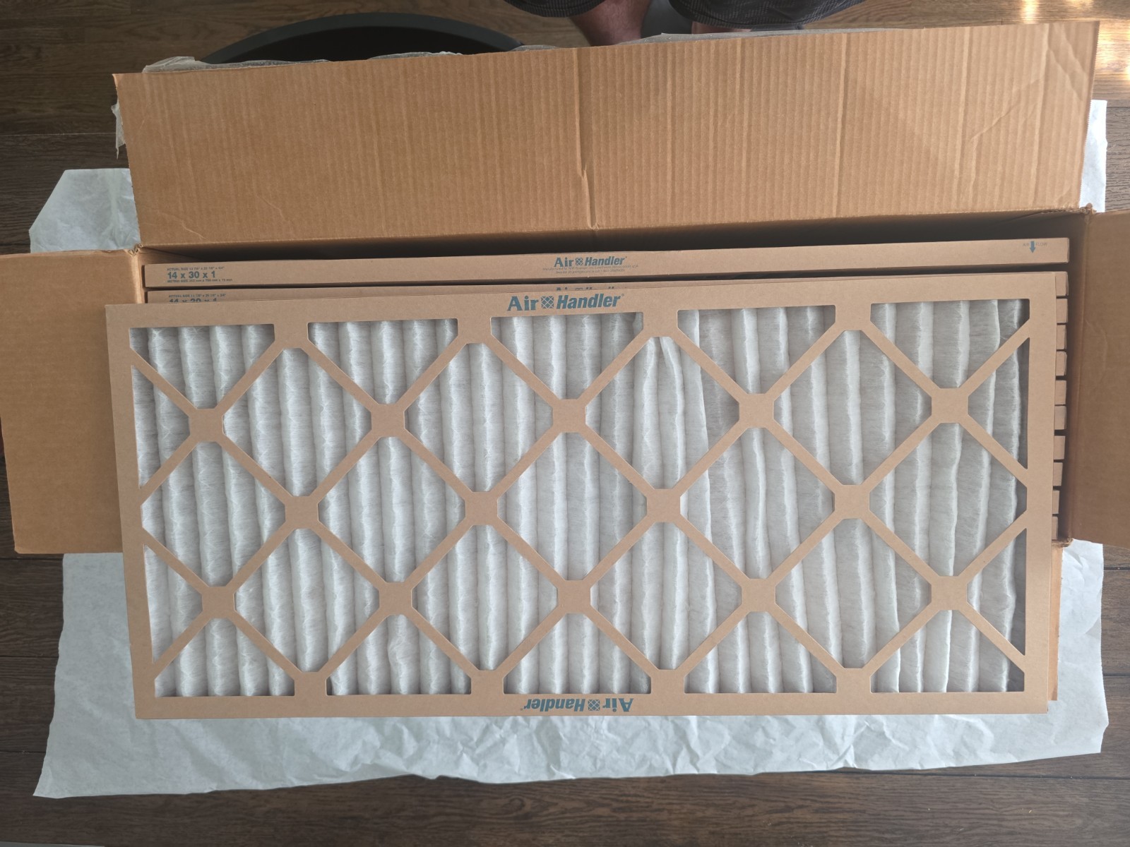 12 Air Handler 6B998 14x30x1 Merv 7 Standard Capacity Pleated Fiberglass Filters