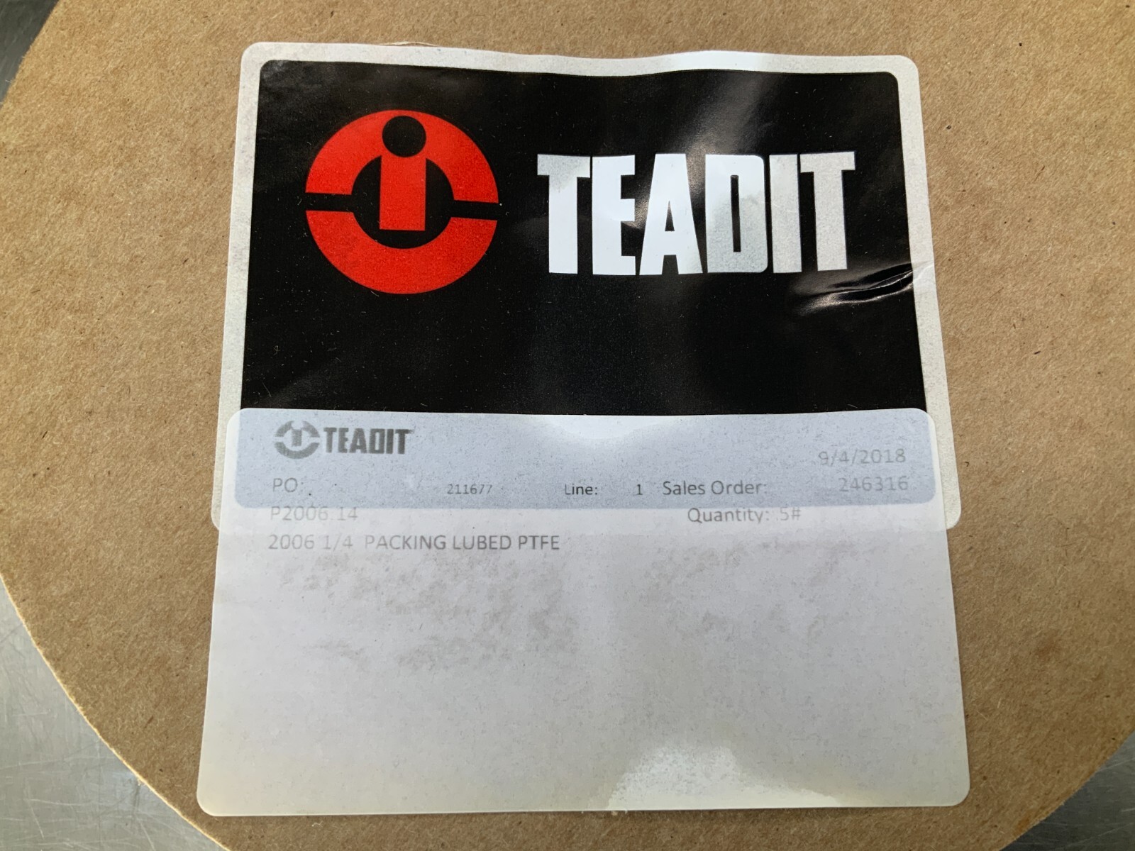 Teadit P2006.14 2006 Braided Packing Lubed PTFE 1/4″ , 5# Spool