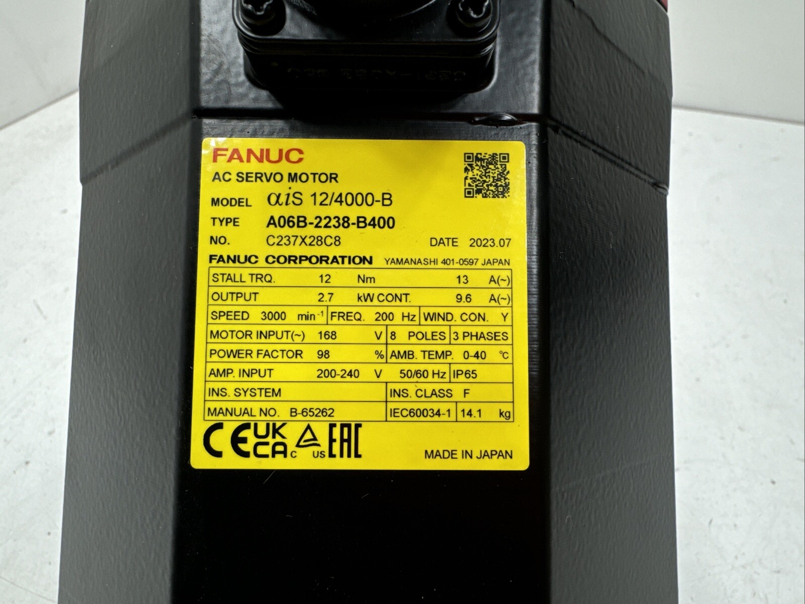 Fanuc A068-2238-B400 AC Servo Motor