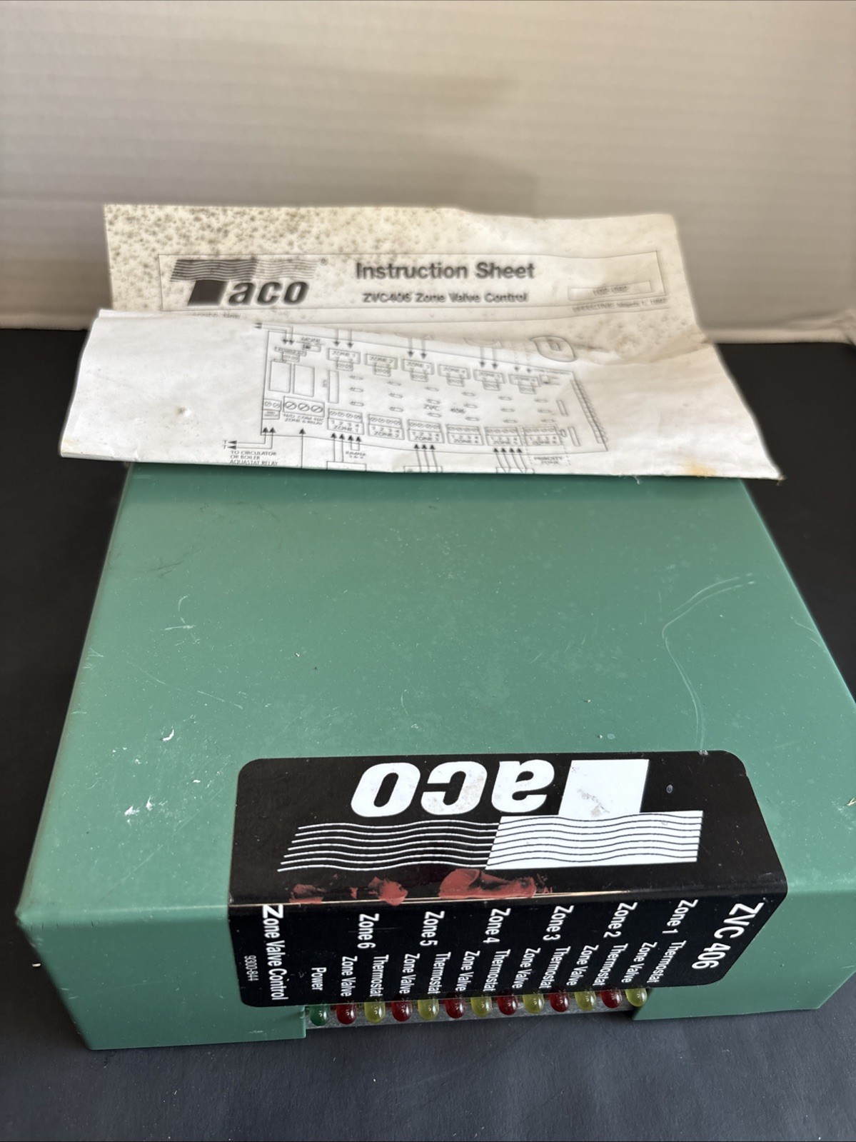 Taco ZVC406 | 6 Zone Valve Control With Instruction Sheet 1997