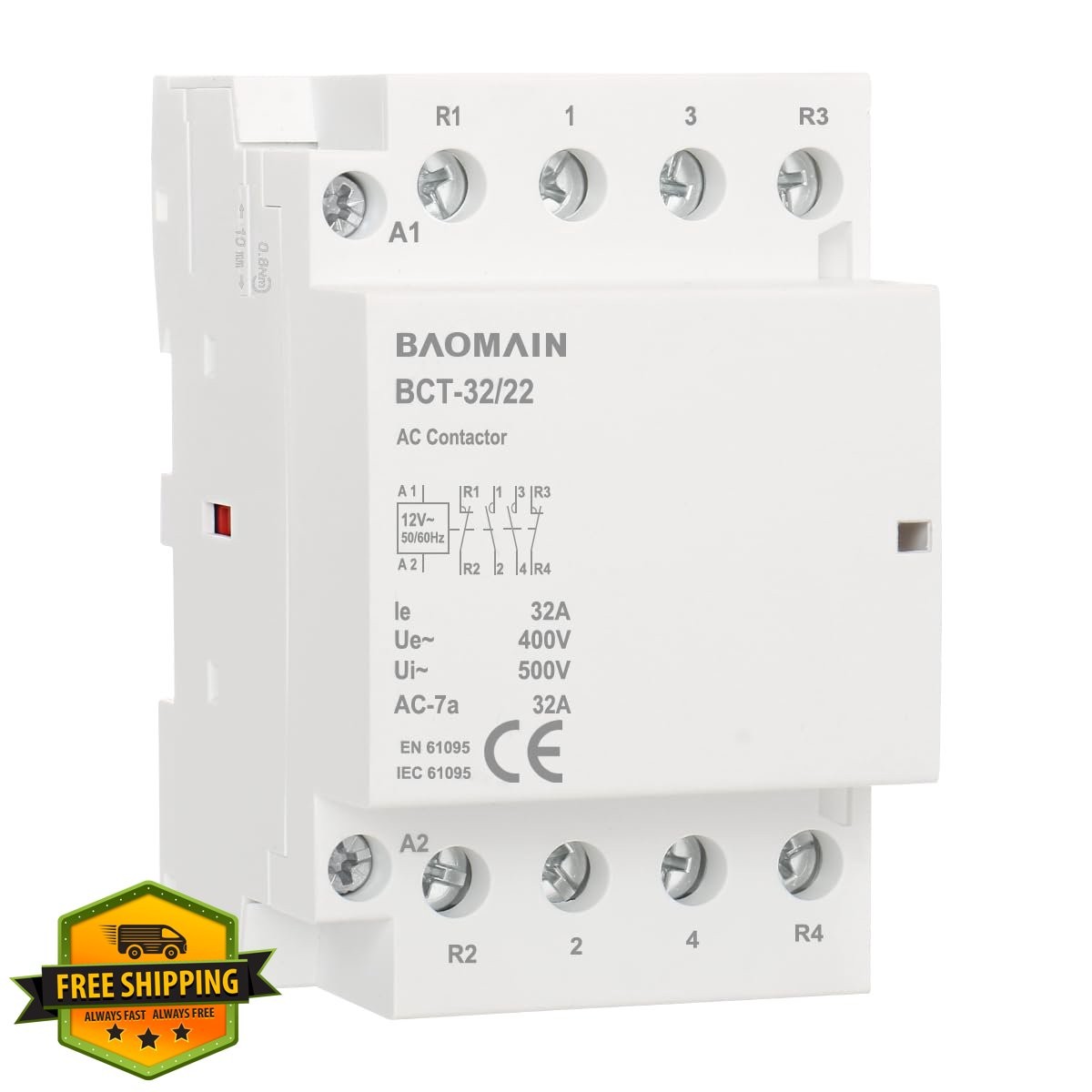 Baomain 32A 12 VAC Contactor 2NO2NC