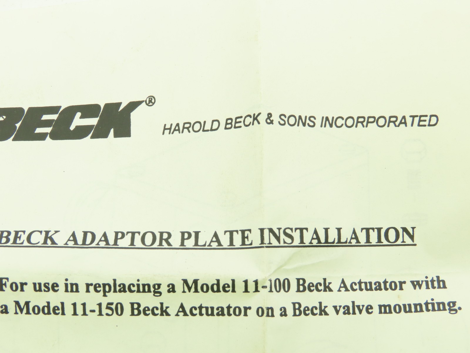 Harold Beck & Sons 20-2811-01 Adaptor Plate Assembly 10-1/8″x 8-3/8″