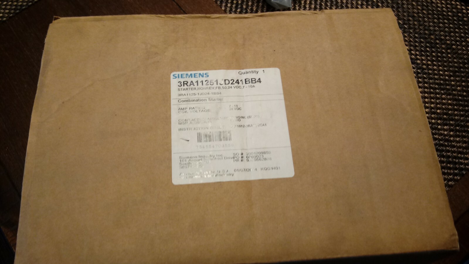 New Siemens 3RA11251JD241BB4 Combination Starter Non Reversible