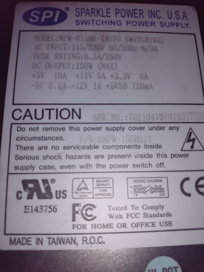 1x 6MPW-150B011, MPW-6150F Replacement Power Supply
