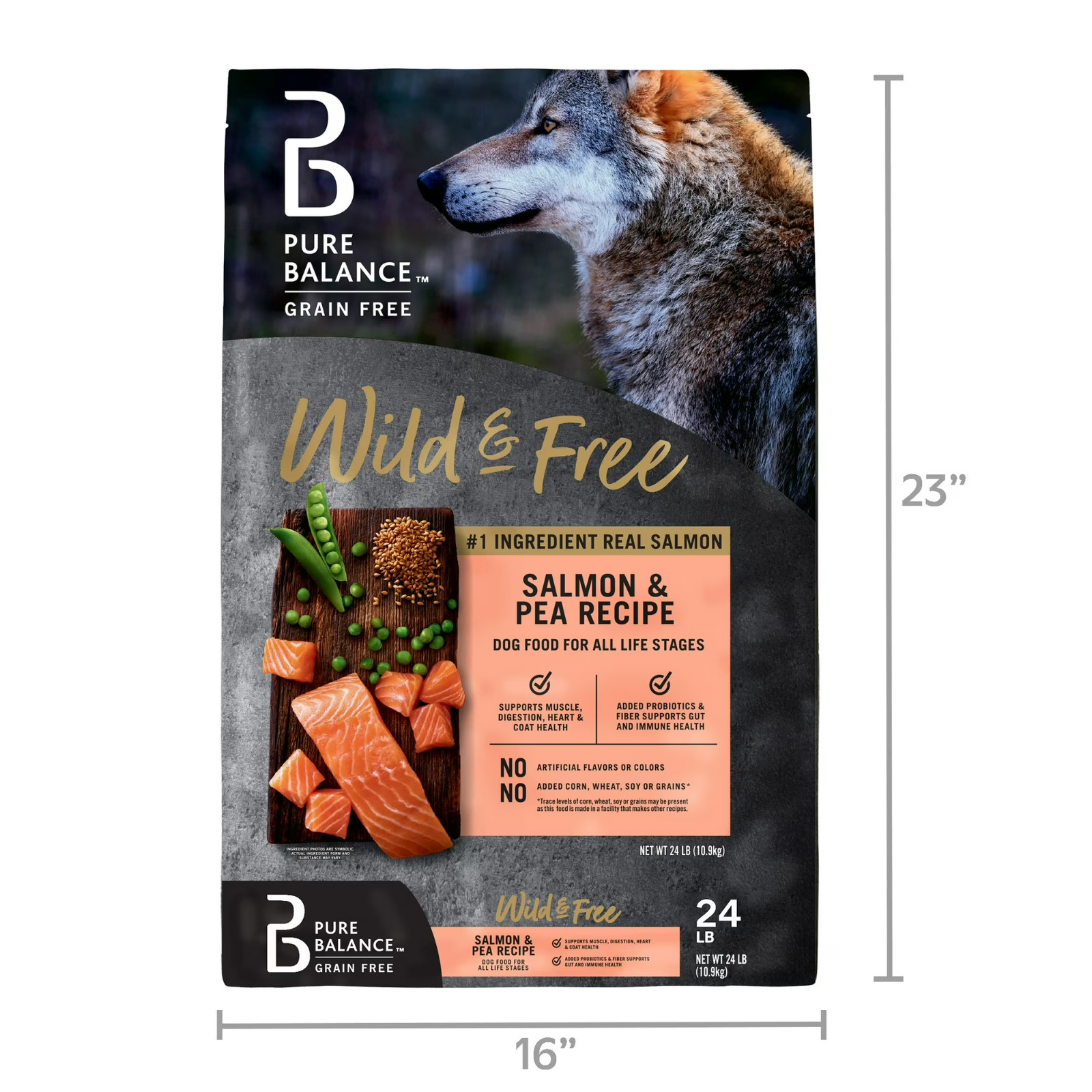 1PK Pure Balance Wild & Free Grain-Free Salmon & Pea Recipe Dry Dog Food, 24 lbs