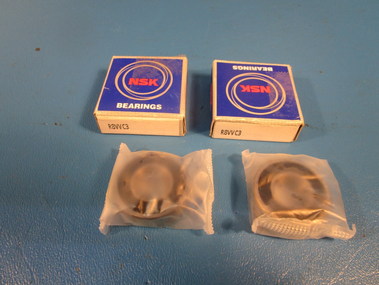 LOT OF 2 NSK R8VV C3, Single Row Ball Bearing; Double Seals, 1/2″ Bore; 1-1/8″