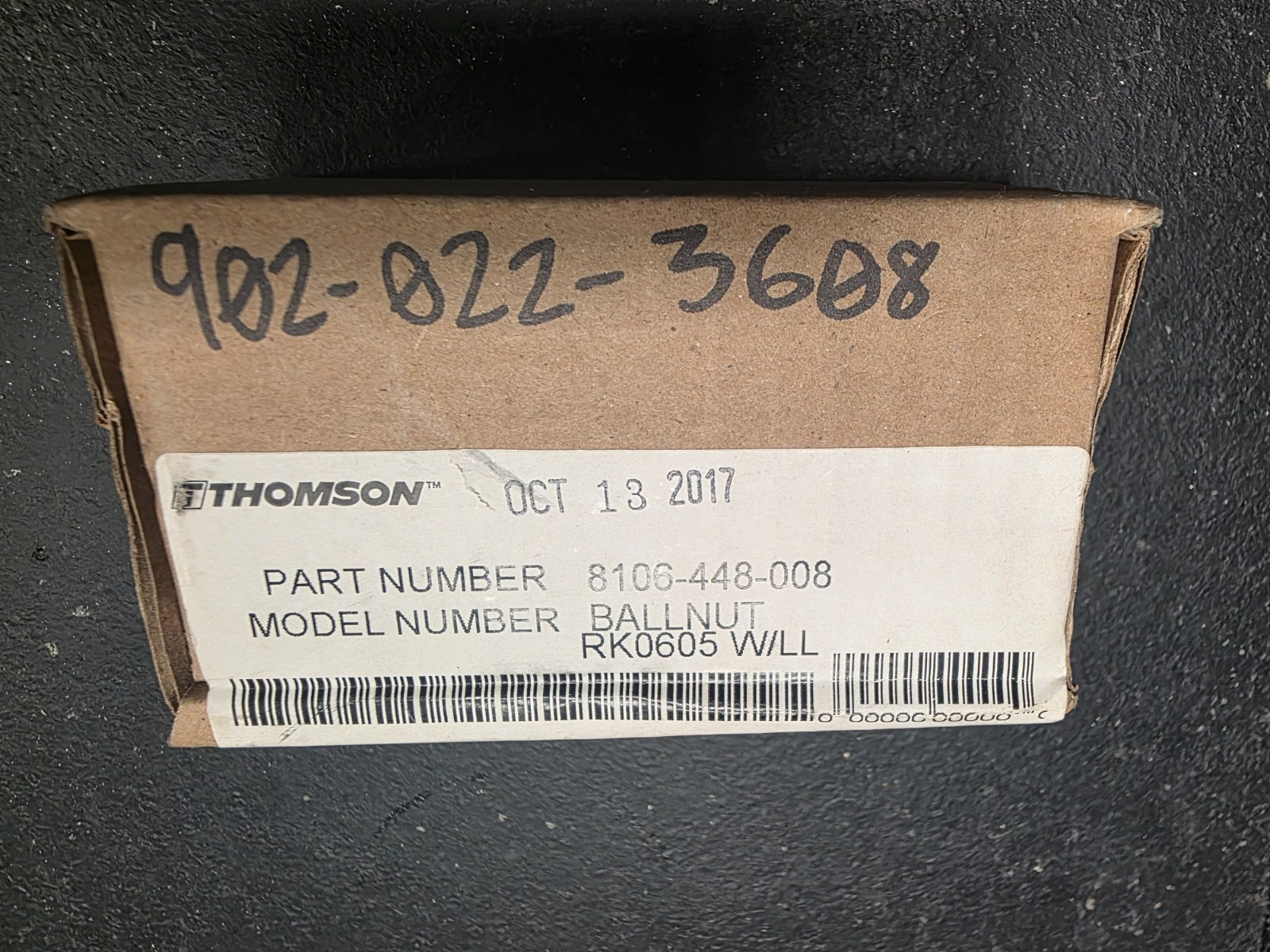Thomson RK0605 W/LL Ball Nut 8106-448-008 Linear Motion New Old Stock