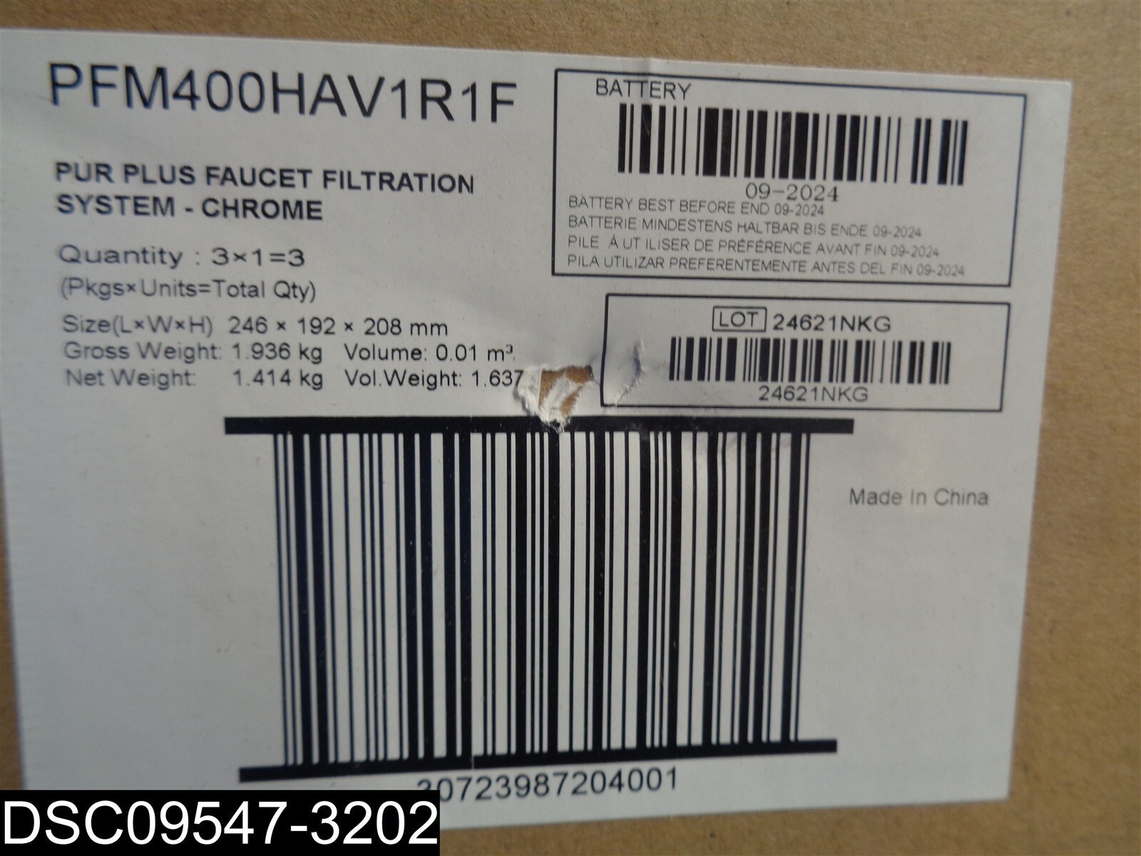 QTY=1 Box of 3: PFM400HAV1R1F PUR PLUS Faucet Mount Water Filtration System