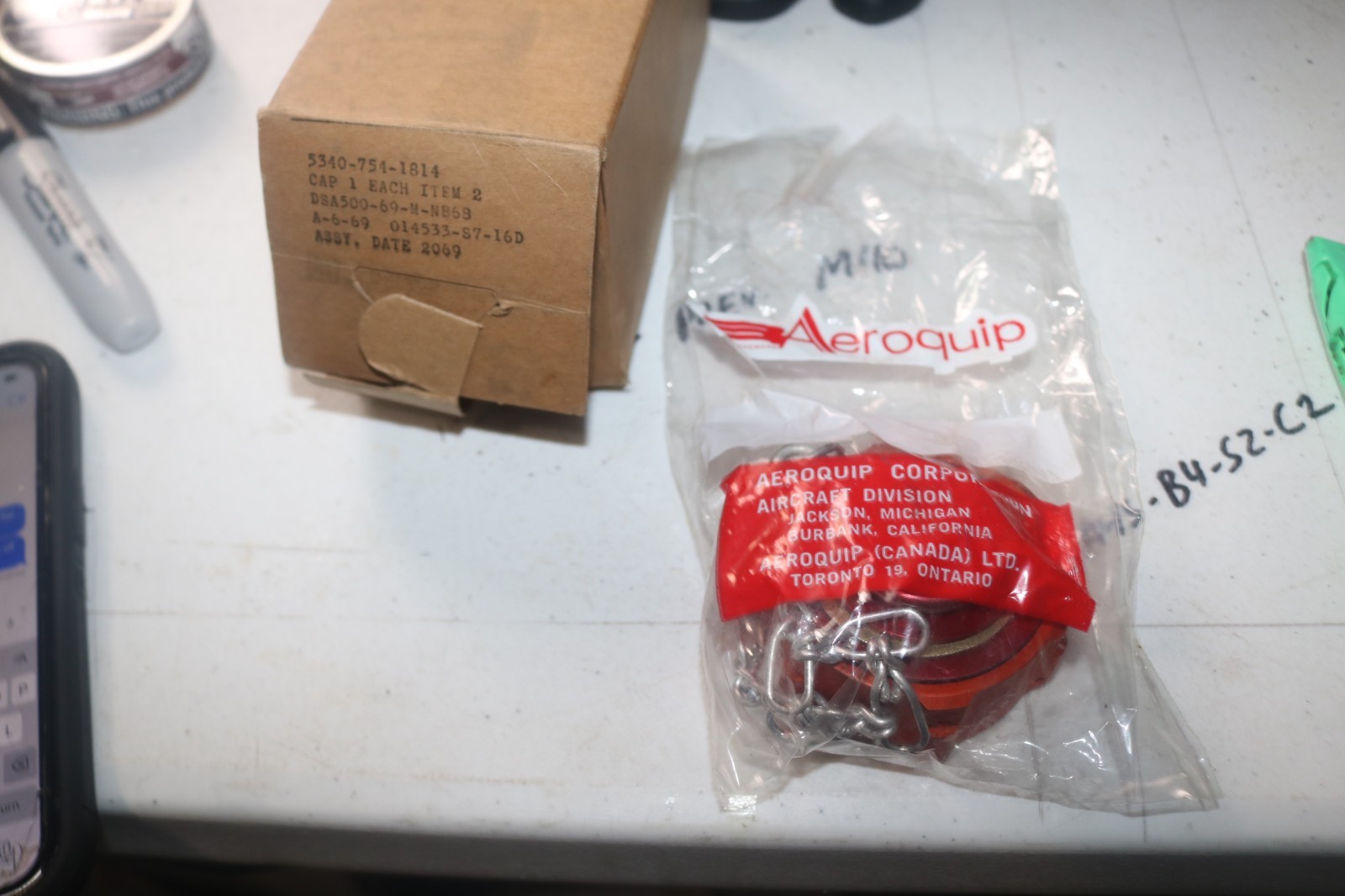 NOS Aeroquip QD quick disconnect cap 145-S7-16D orange/ red anodized AN