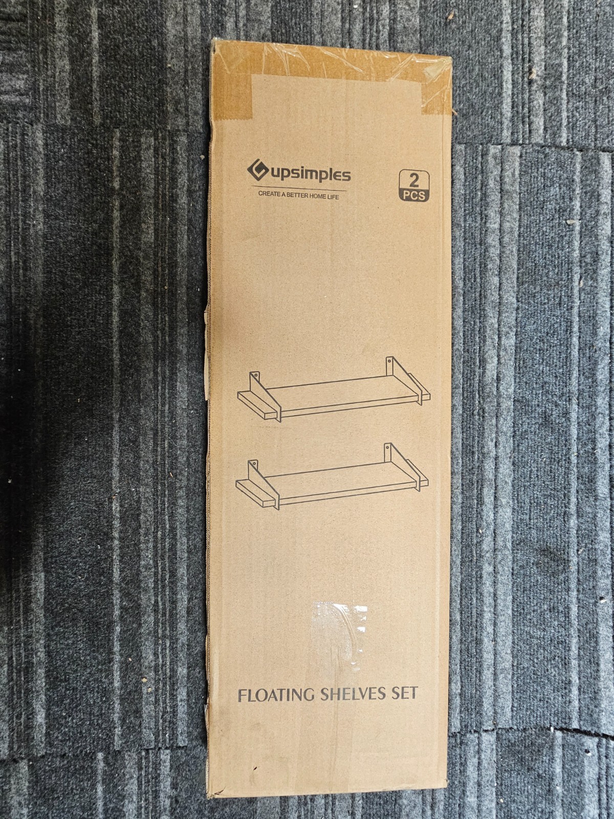 (QTY 3) Upsimples FUP0101016 2-Piece Floating Shelves for Wall Decor, White