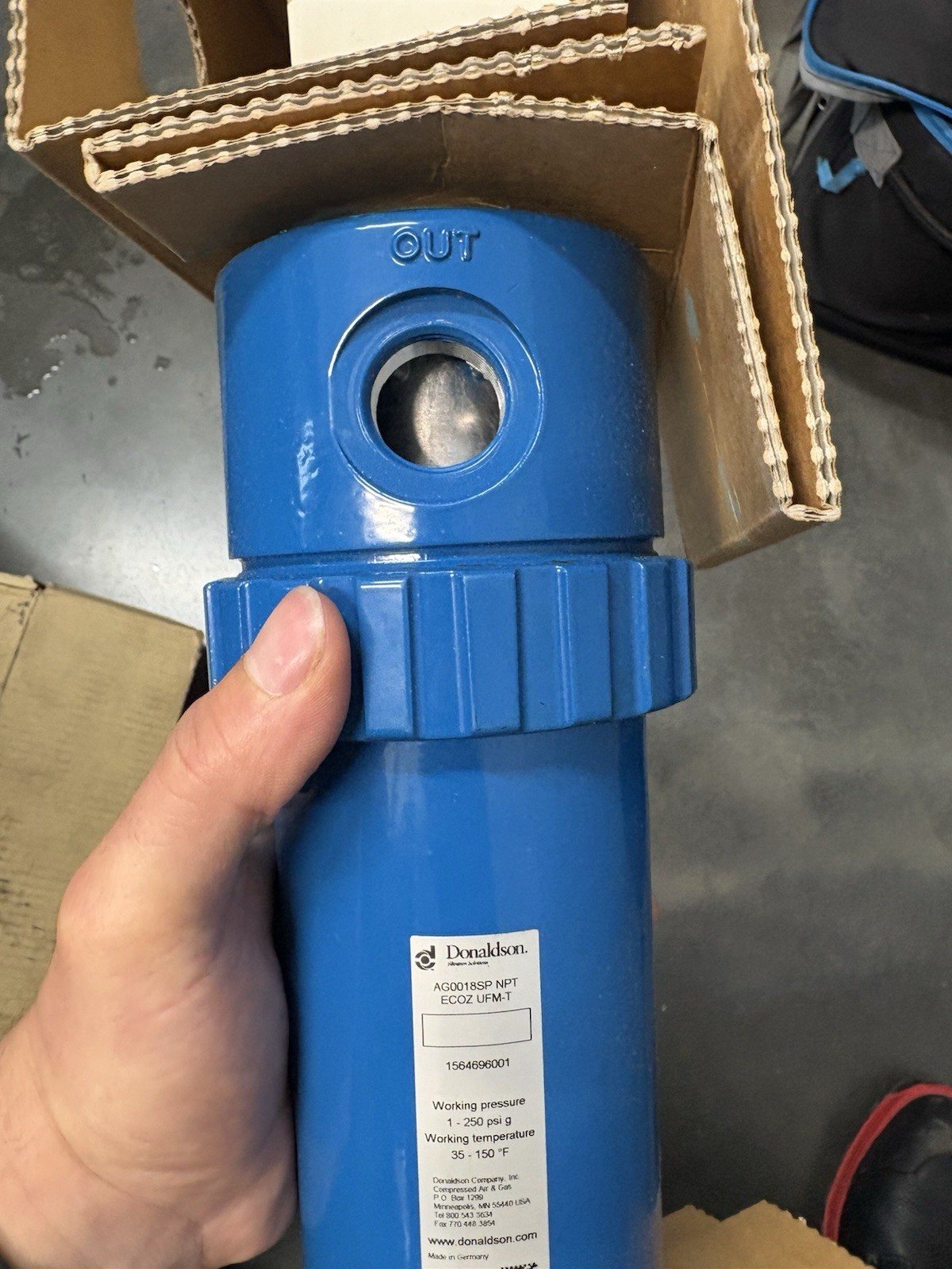 DONALDSON ULTRAFILTER AG0018 SP NPT ECOZ / UFM-T 05 ELECTRIC DRAIN NEW AG 0018SP
