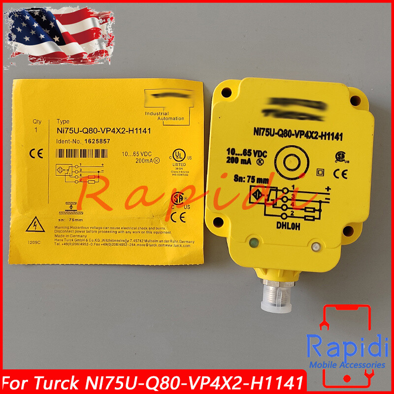 10-65VDC 75mm Inductive Proximity Sensor Switch For Turck NI75U-Q80-VP4X2-H1141