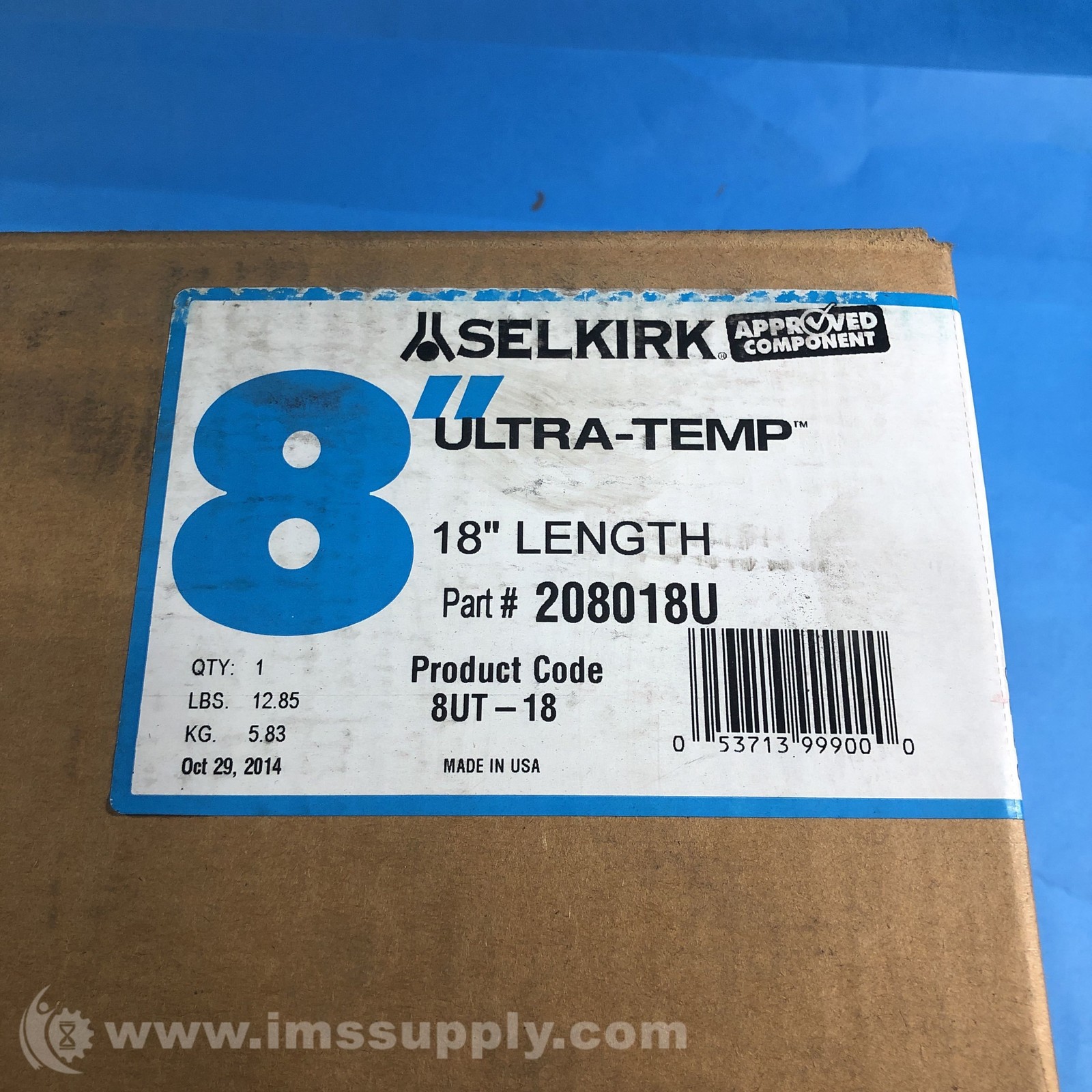 Selkirk 208018U Chimney Pipe, 10 in OD, 18 in L, Stainless Steel FNFP
