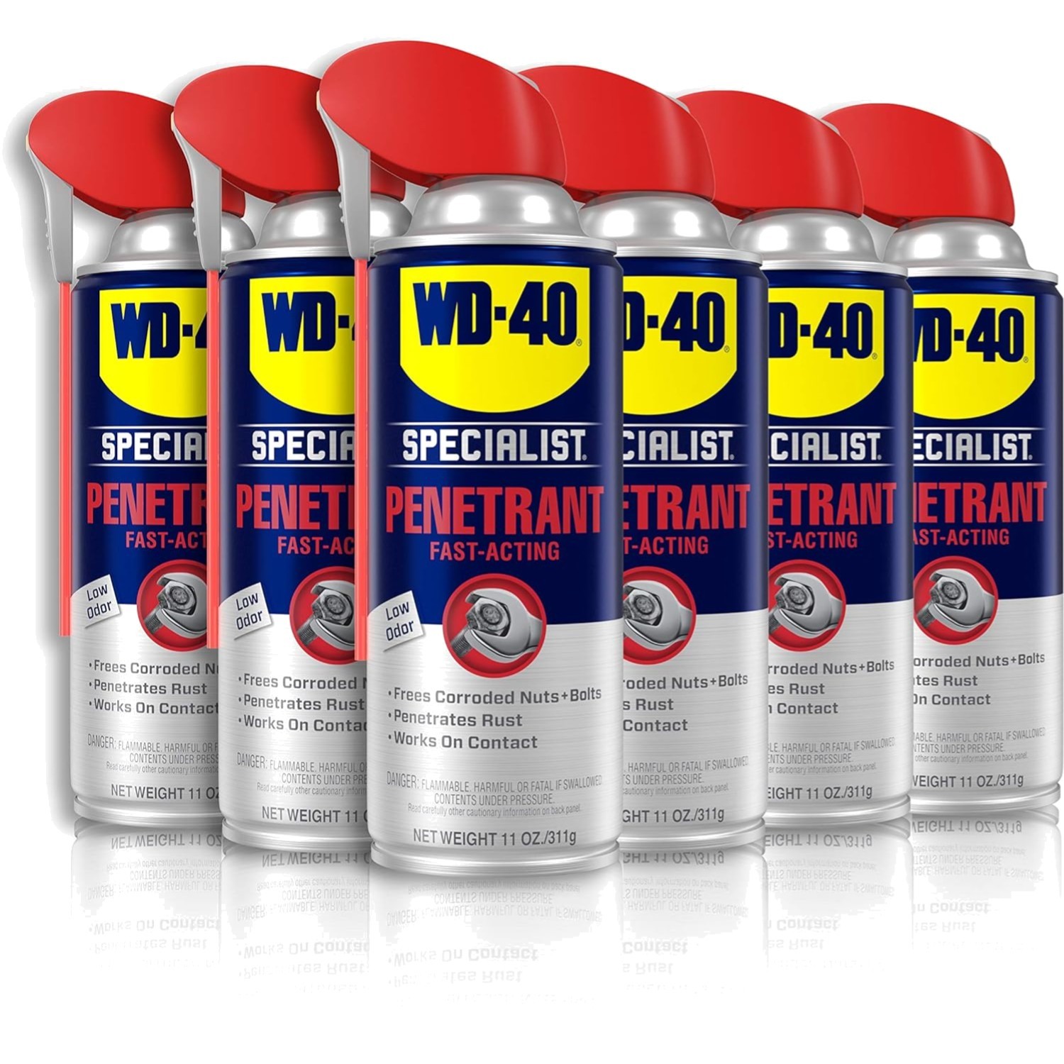 Fast-Acting 11oz Penetrant with Dual Spray Options – 6 Cans for Industrial Use