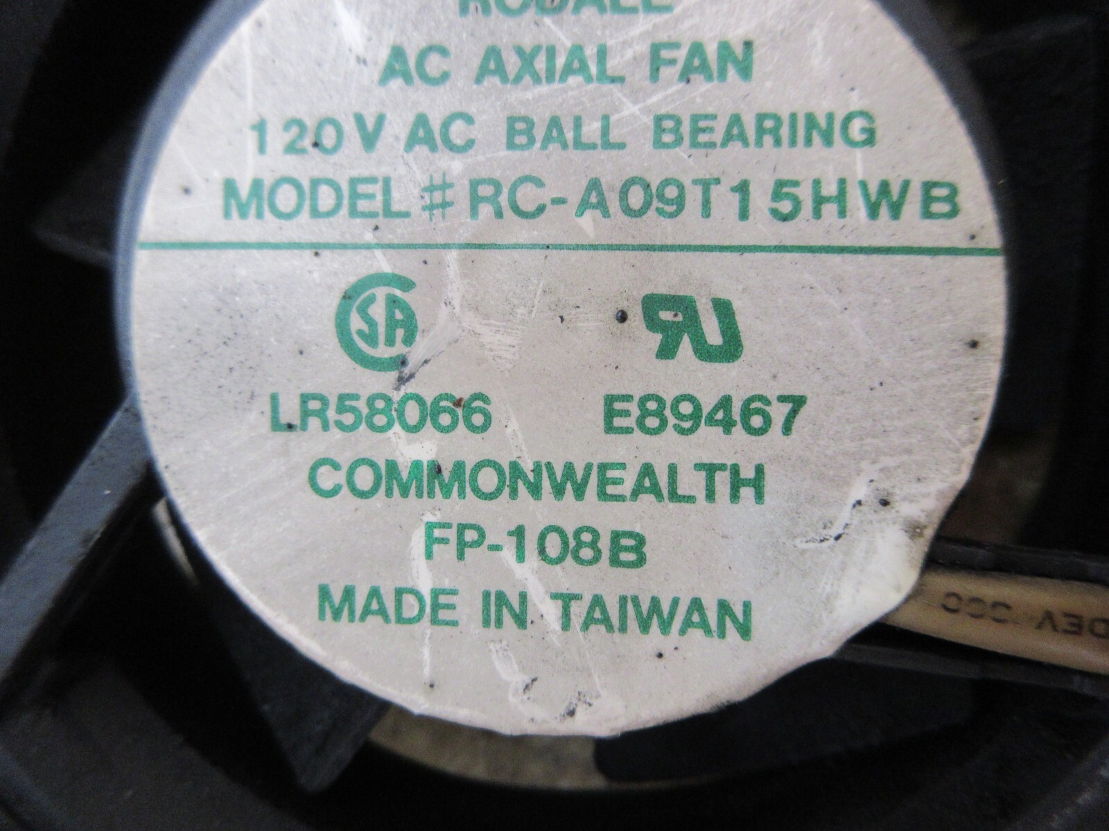 COMMONWEALTH RODALE RC-A09T15HWB FP-108B