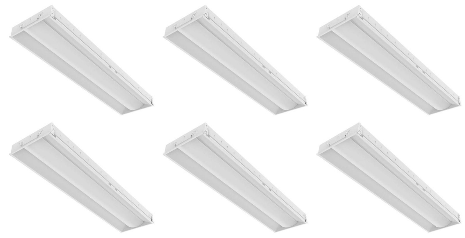 (case of 6) Day-Brite CFI FluxGrid LED recessed luminaire, 1ft x 4 ft, 3800