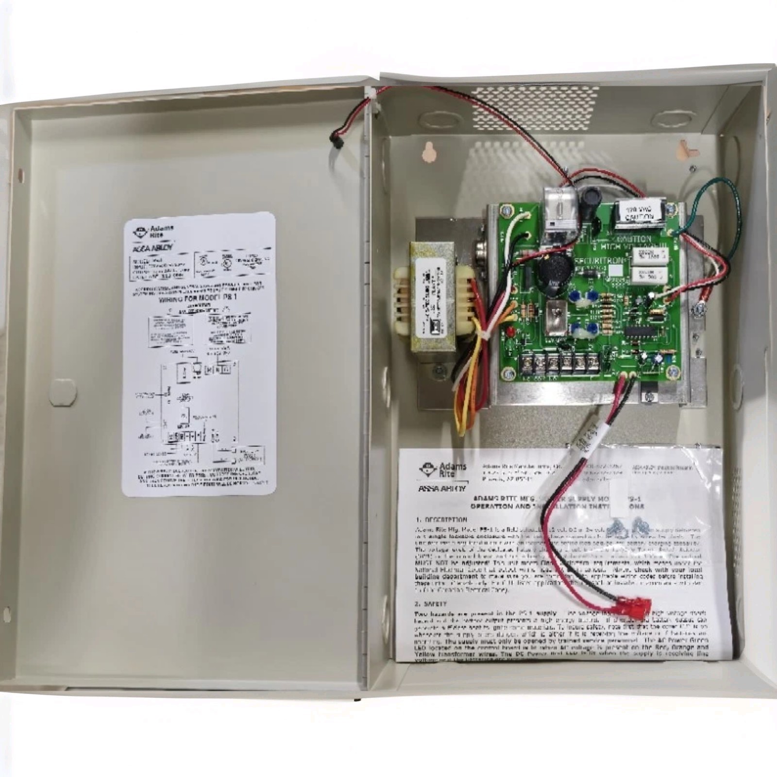 ASSA ABLOY/Adams-Rite. MODEL PS-1. 1 A POWER SUPPLY 29-0615.