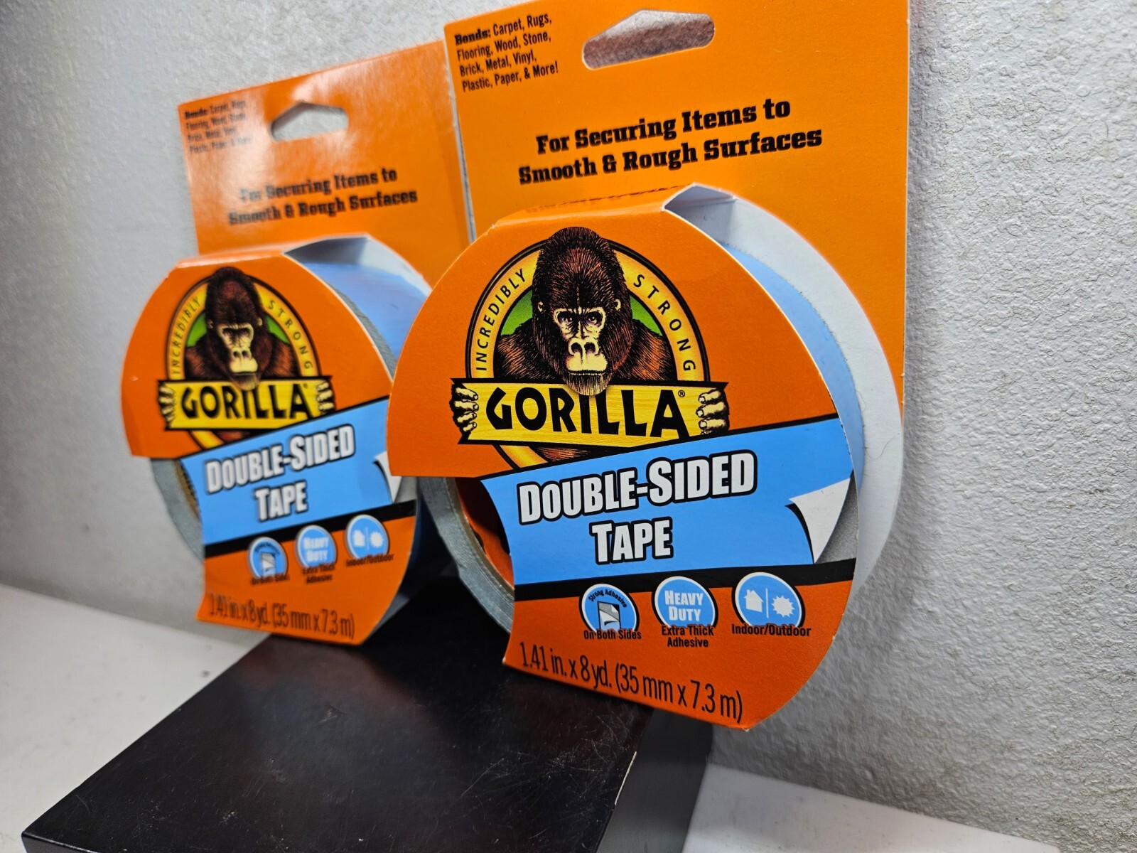 Gorilla Double-Sided Tape, 1.41″ x 8 yd, Gray | 2 PACK – NEW – FAST SHIP!💨✅
