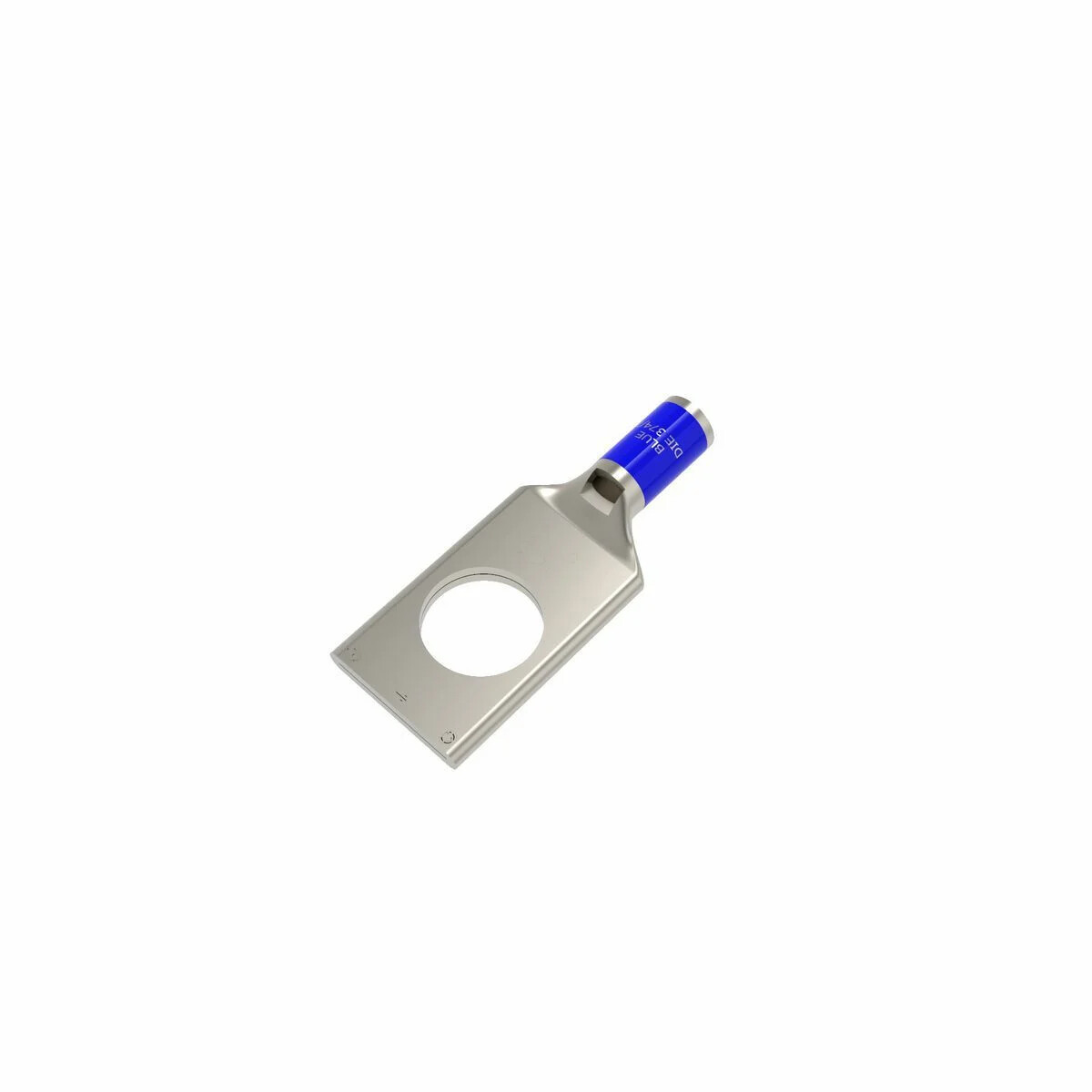 Burndy 6 Awg Cu One Hole Terminal, 1/2 Stud, Tin Plated, Blue Color Code