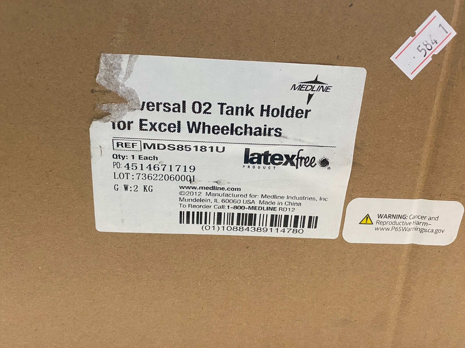 Medline MDS85181U Wheelchair Universal O2 Holder for Excel First Voice