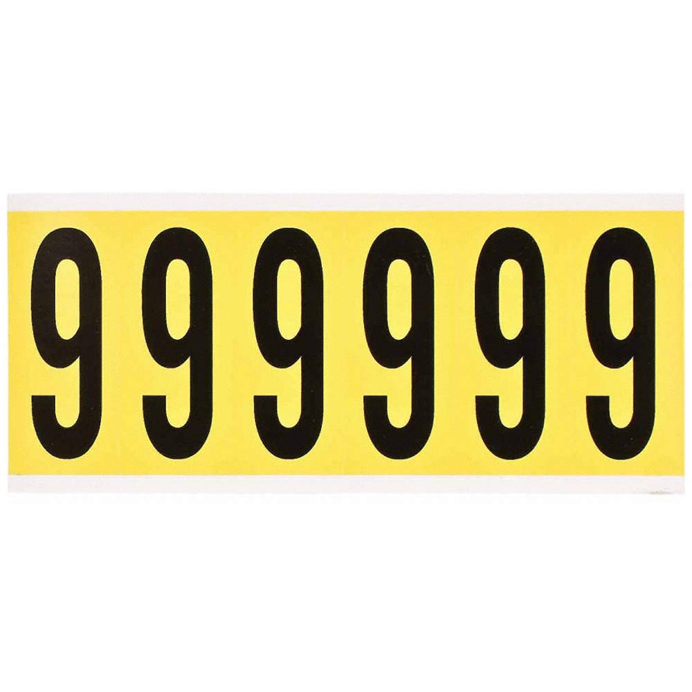 BRADY 3450-9 Number Label,9,1-1/2 in. W x 3-1/2 in. H 24UZ45