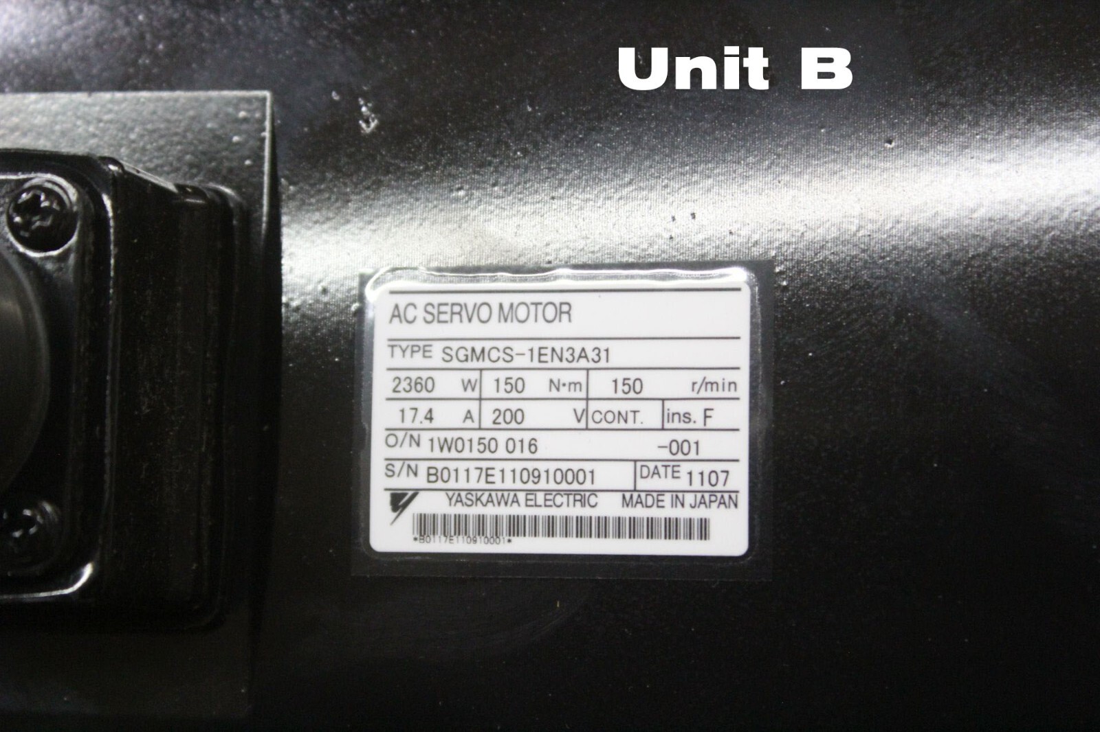 YASKAWA AC Servo Motor SGMCS-1EN3A31
