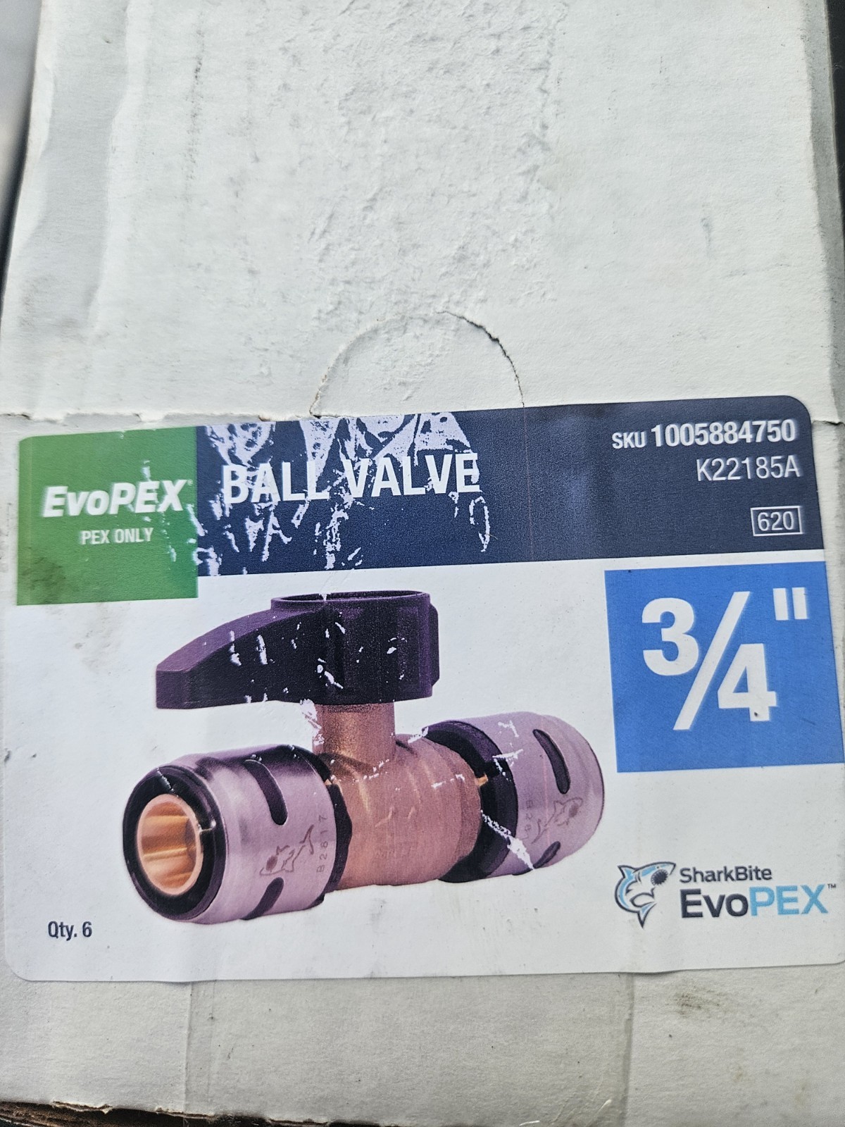 Sharkbite EvoPEX 3/4 in. Brass Push-to Connect Ball Valve