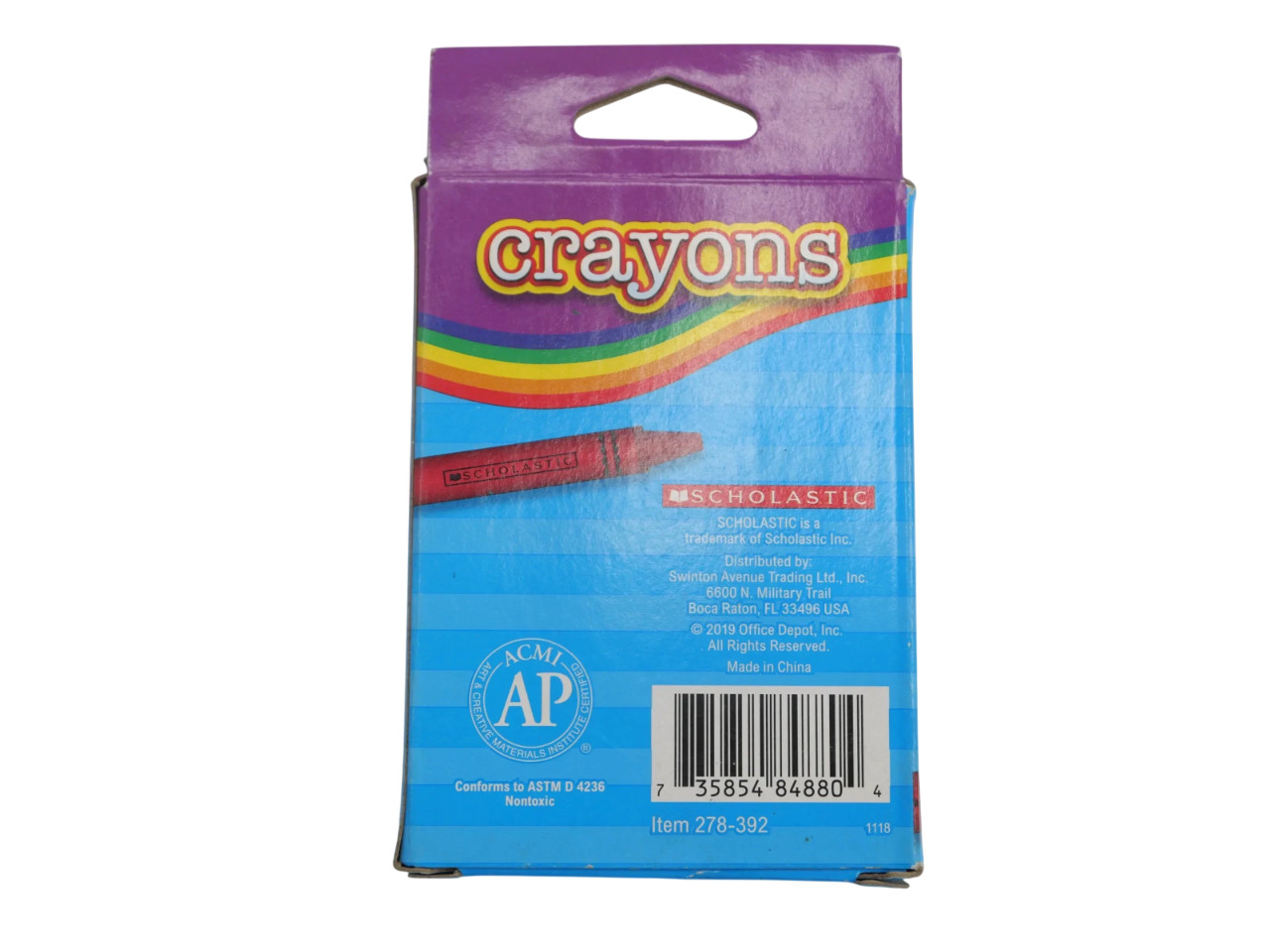 Lot of 5 Scholastic Standard Crayons Assorted Colors Pack of 24- Free Shipping