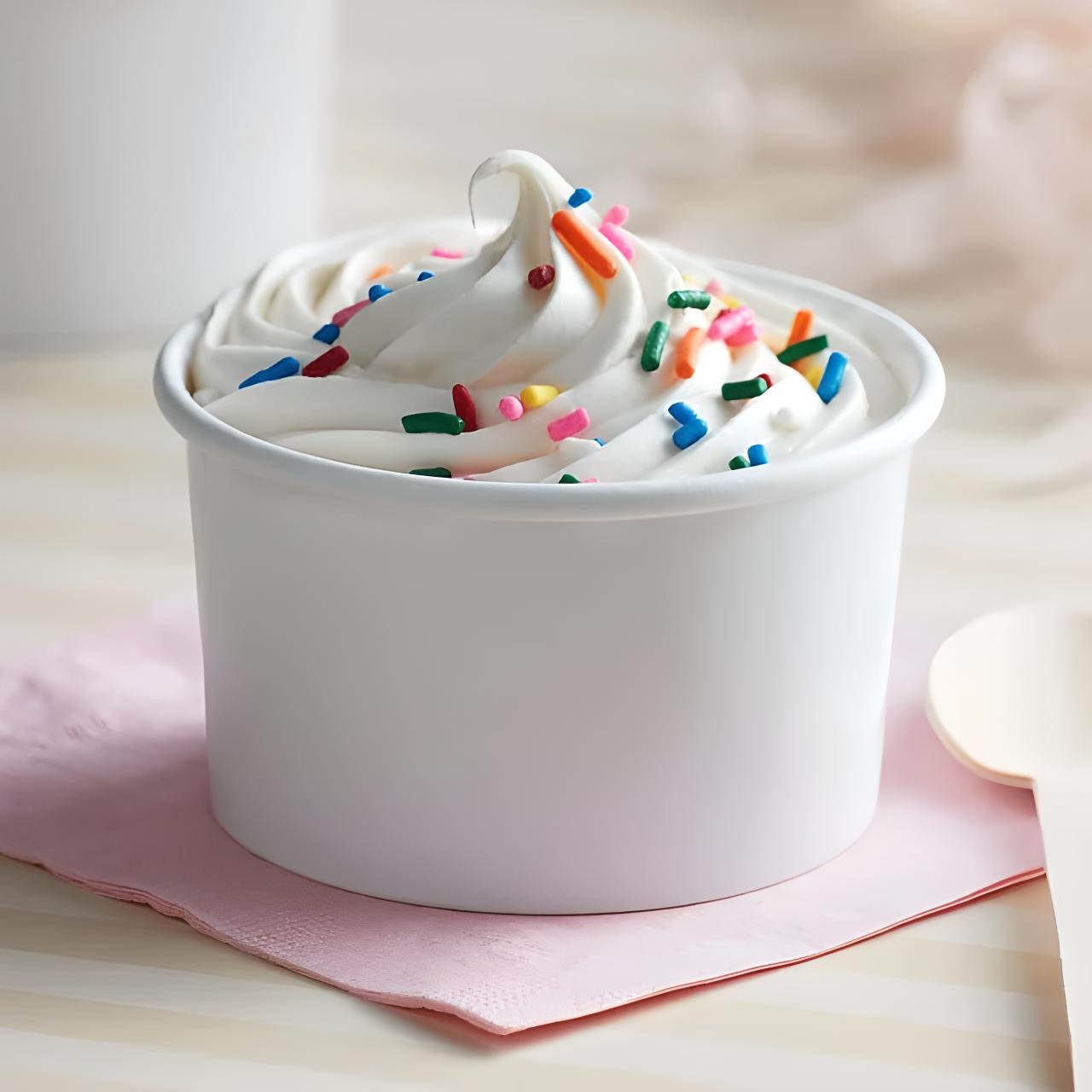 OCS Parts 50-Pack White Paper Ice Cream Cups | 6-Ounce Disposable Dessert Cups