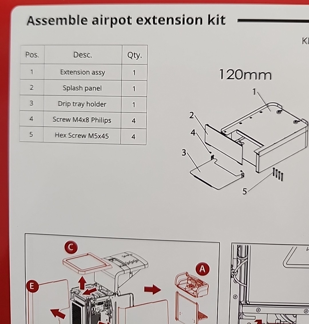 Airpot extension kit 10043687/120mm