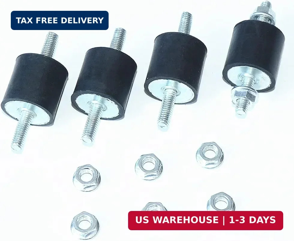 4pcs 25 x 25mm Rubber Mounts Rubber Vibration Isolator Mounts Shock Absorber wit