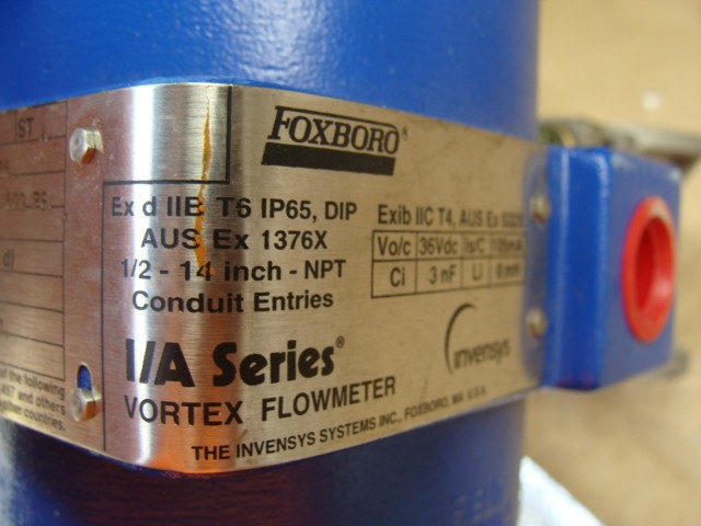 FOXBORO I/A SERIES VORTEX FLOWMETER MODEL 83 W-T01S1SSTJA 12.5-42VDC CF8M