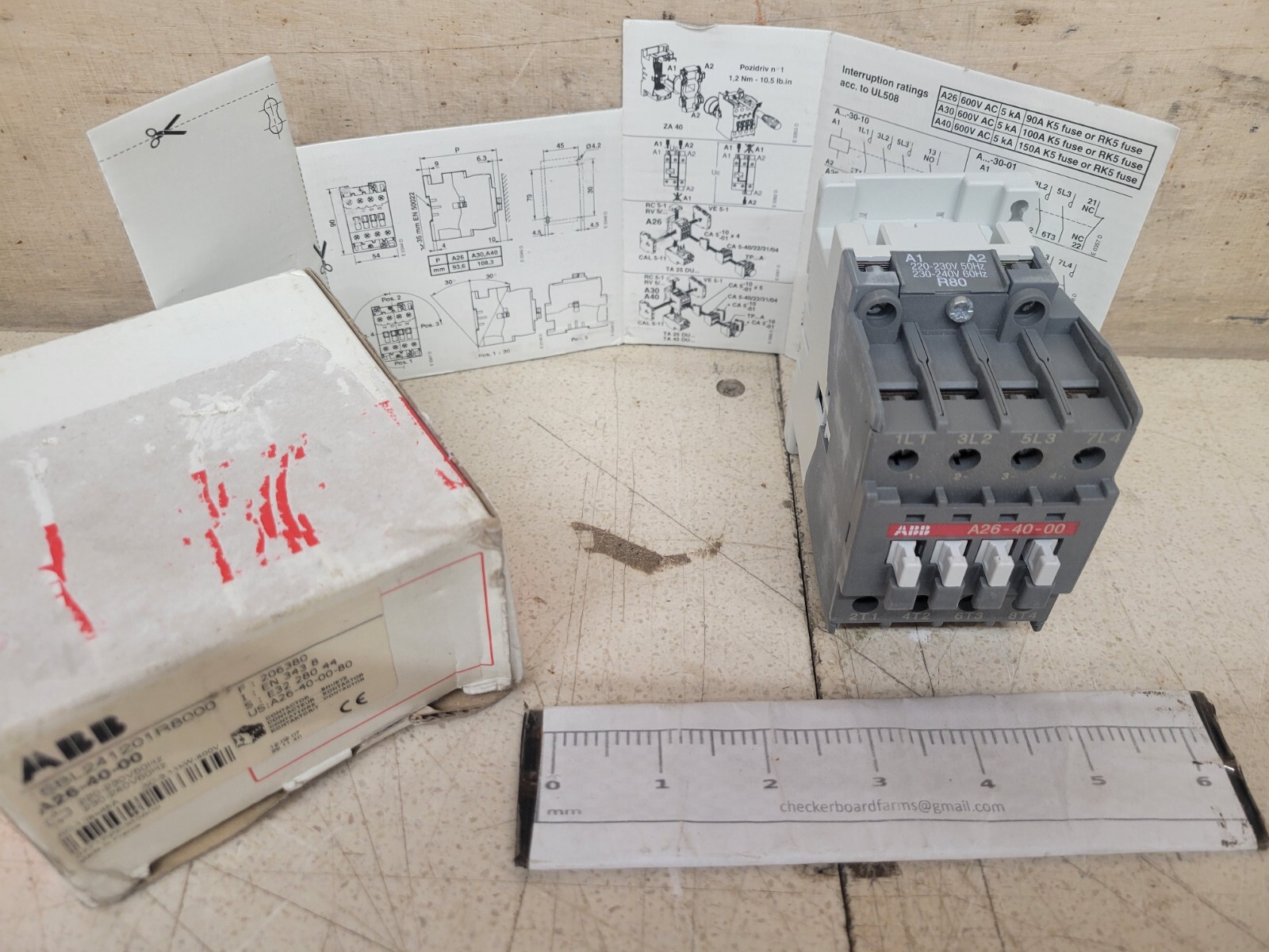 NOS ABB A26-40-00 1SBL241201R8000 Contactor 220-230V 50 Hz 230-240V 60 Hz R80