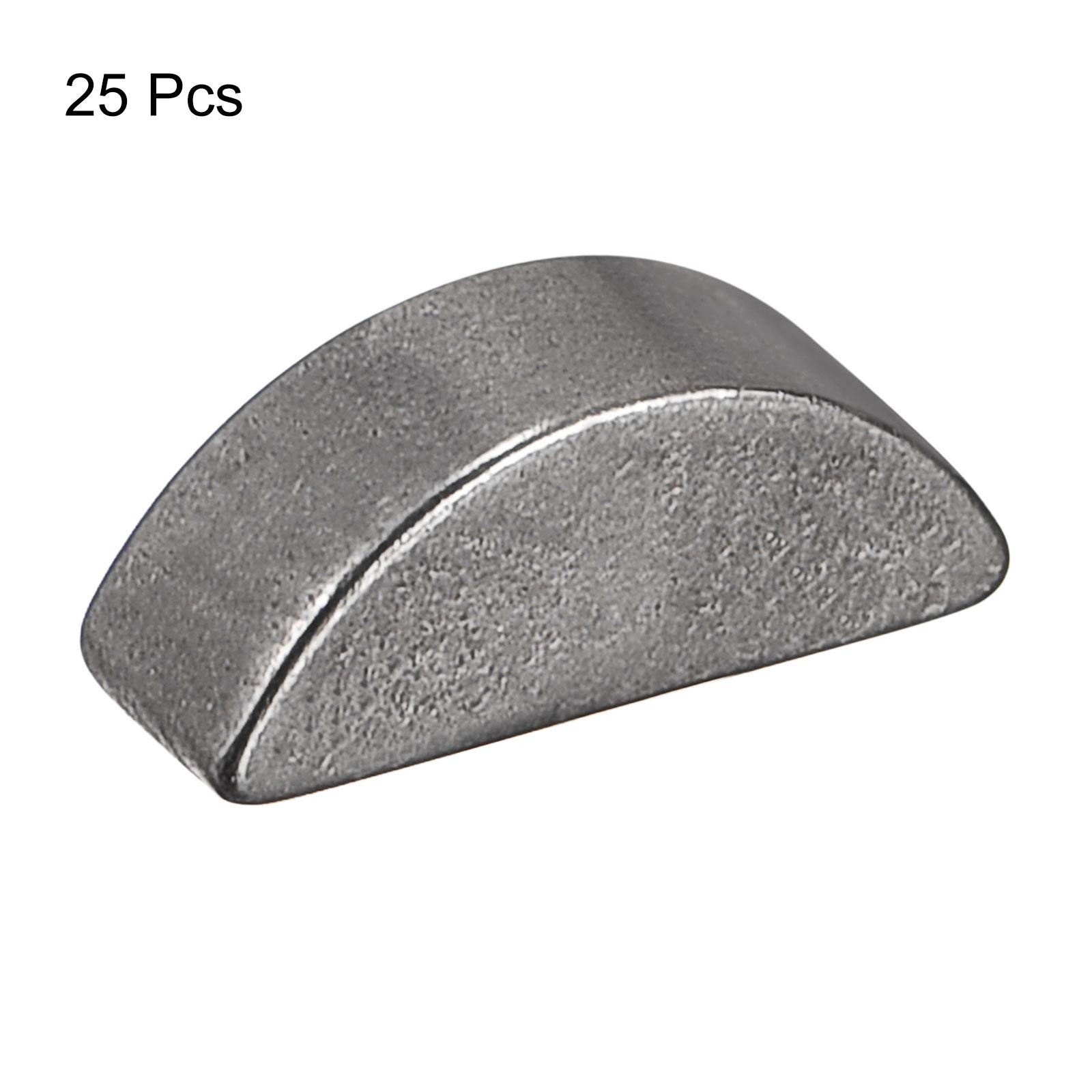 25pcs Woodruff Keys Steel 3mm Width x 3.7mm Height x 10mm Diameter