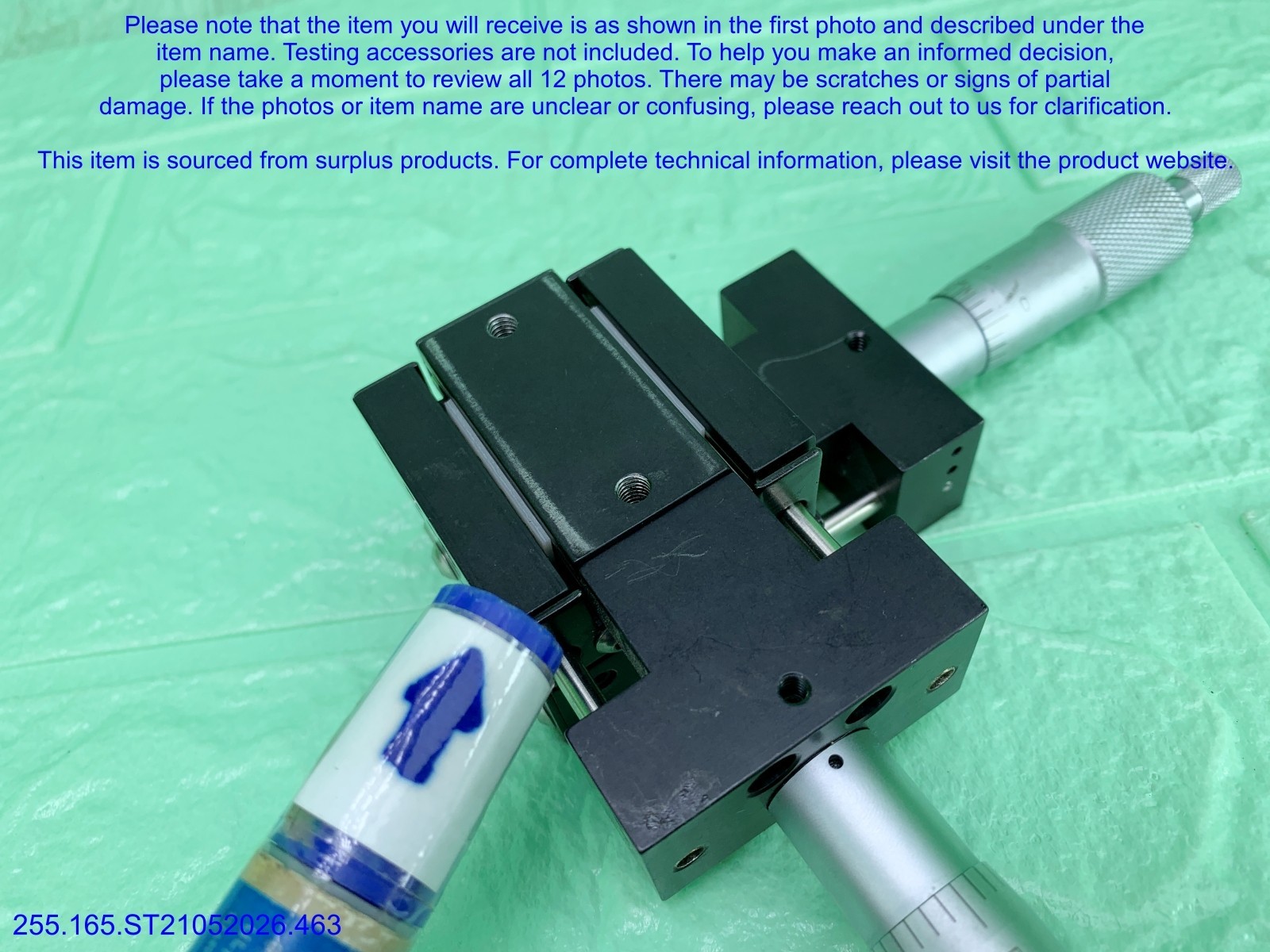 Del-Tron 451 Linear Positioning Stage&Micrometer as in photos, sn:9196, DHL