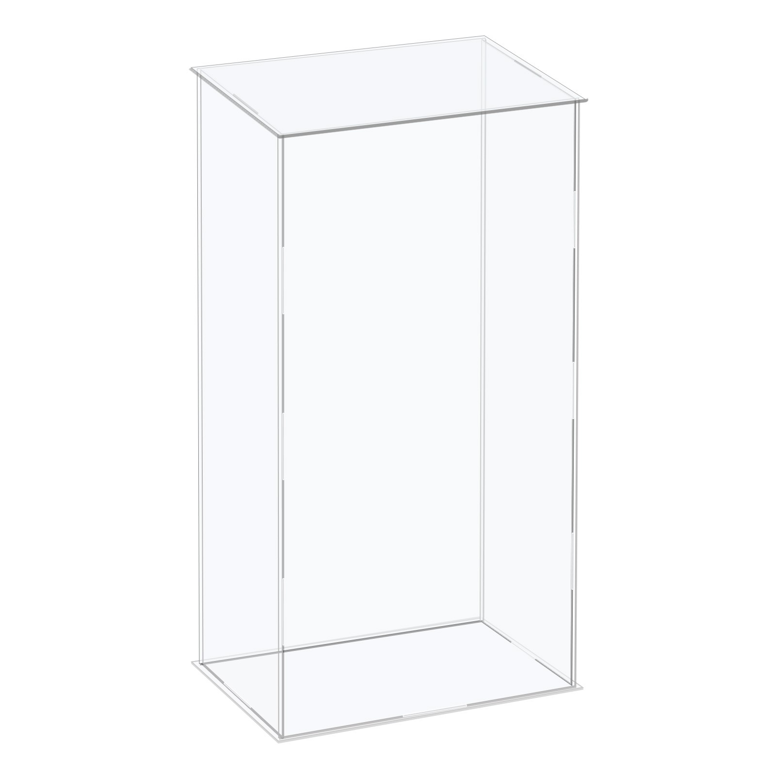 Acrylic Display Case Plastic Box Cube Storage Box Clear 11x11x41cm