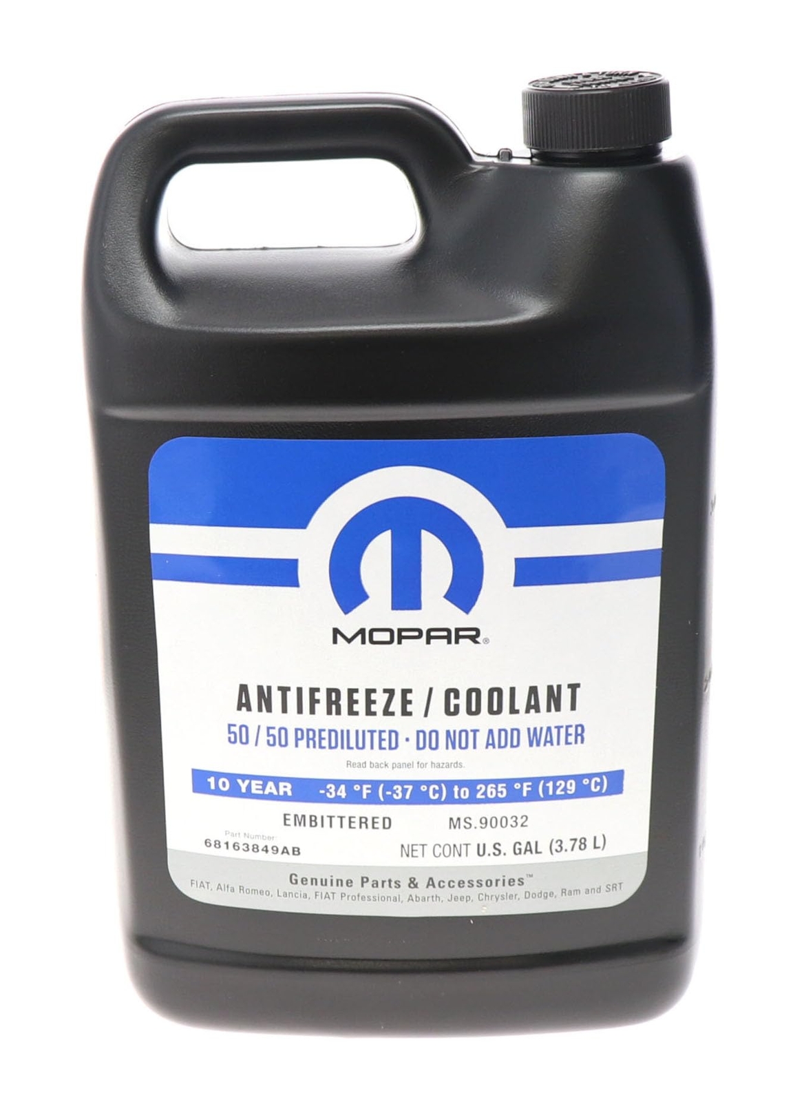 MOPAR 1 Gallon Antifreeze Coolant 50 50 Prediluted for Multiple Models