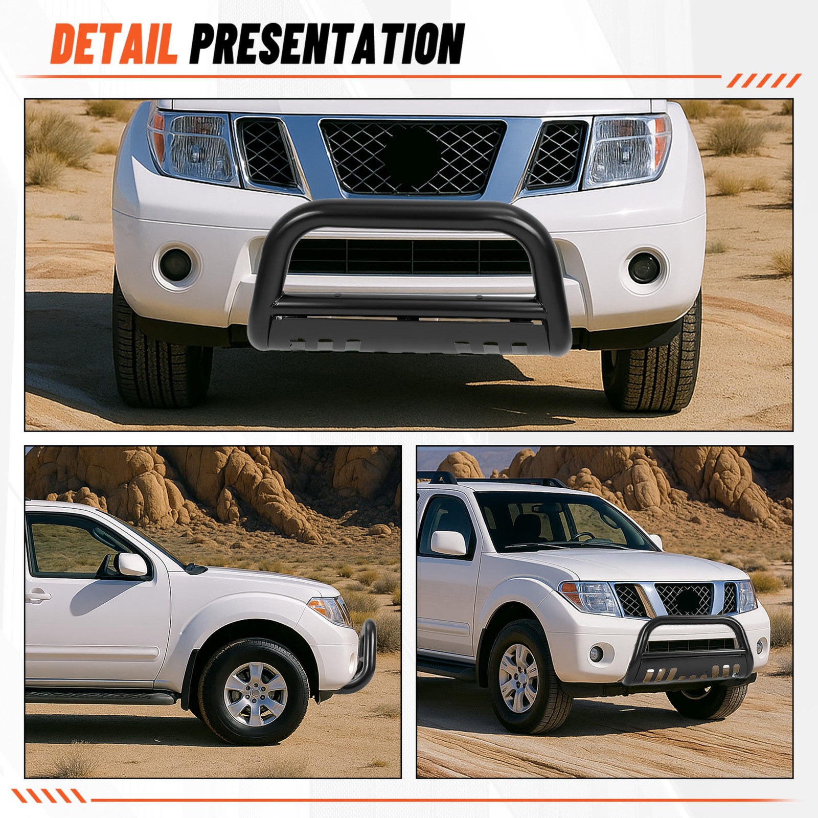 ECOTRIC 3″ Bull Bar Compatible with 2005-2007 Pathfinder/ 2005-2015 Xterra/ 2…