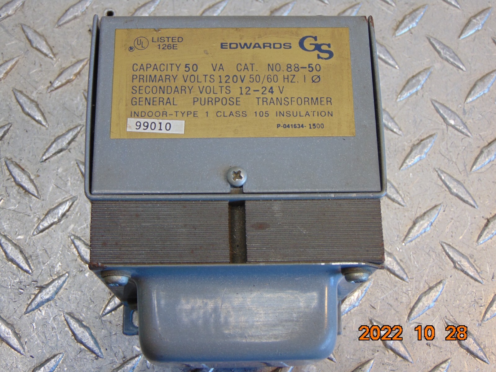 NEW EDWARDS 88-50 50VA TRANSFORMER PRI: 120V SEC: 12-24V 1-PHASE