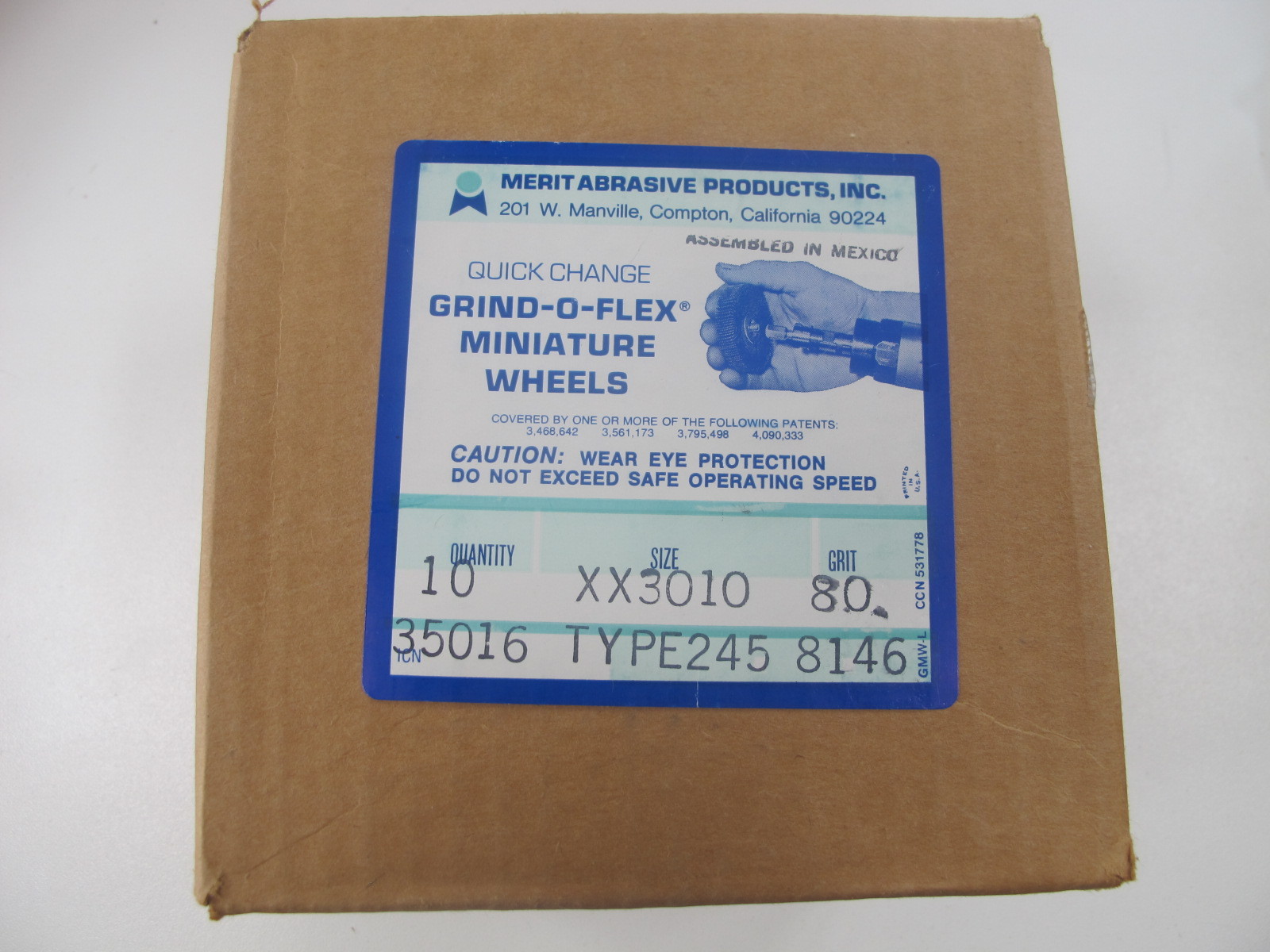 (2) Merit 35016 Abrasive XX3010 Quick Change Grind-O-Flex Miniature FLAP Wheel 2