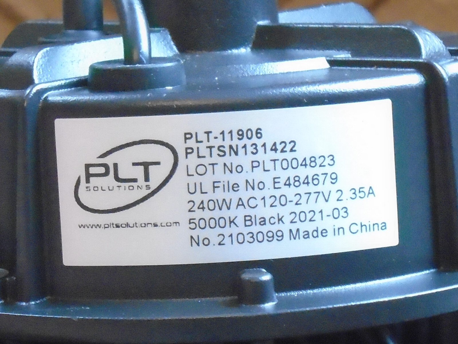 PLT-11906 16 inch High Bay UFO LED Light Lamp Warehouse 240W 5k Kelvin 120-277V