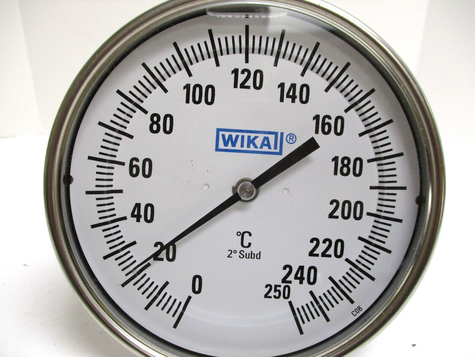 WIKA ,T1.50, BIMETAL THERMOMETER, 1/2″ MNPT, 6″ PROBE, 0-250 C , SILICONE FILLED