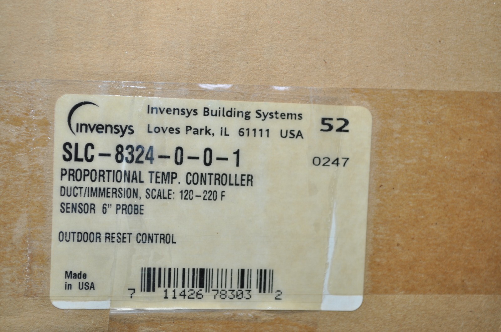 NEW INVENSYS T.A.C Proportional Temperature Controller 6″ Probe SLC-8324 0 0 1