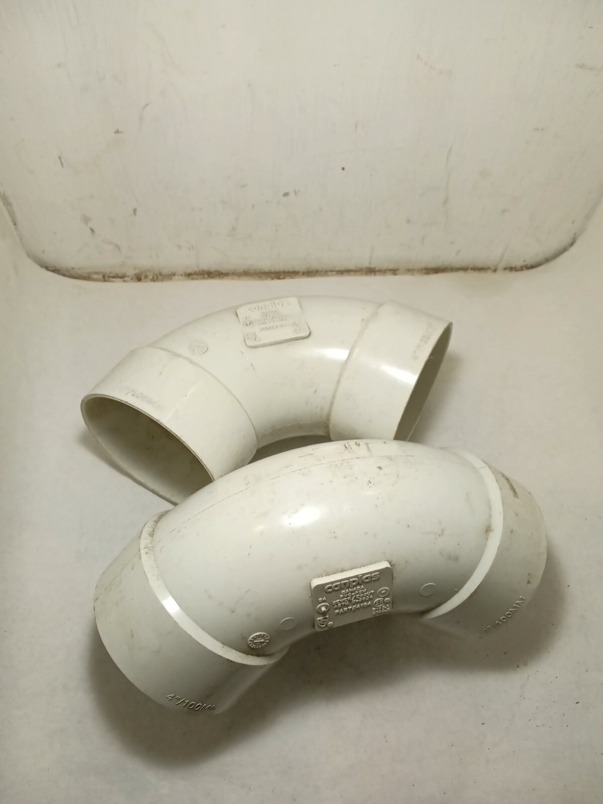 Lot of 2 CANPLAS PVC-PSM SANITARY PIPE ELBOW 4164 4″/100M (SW32)