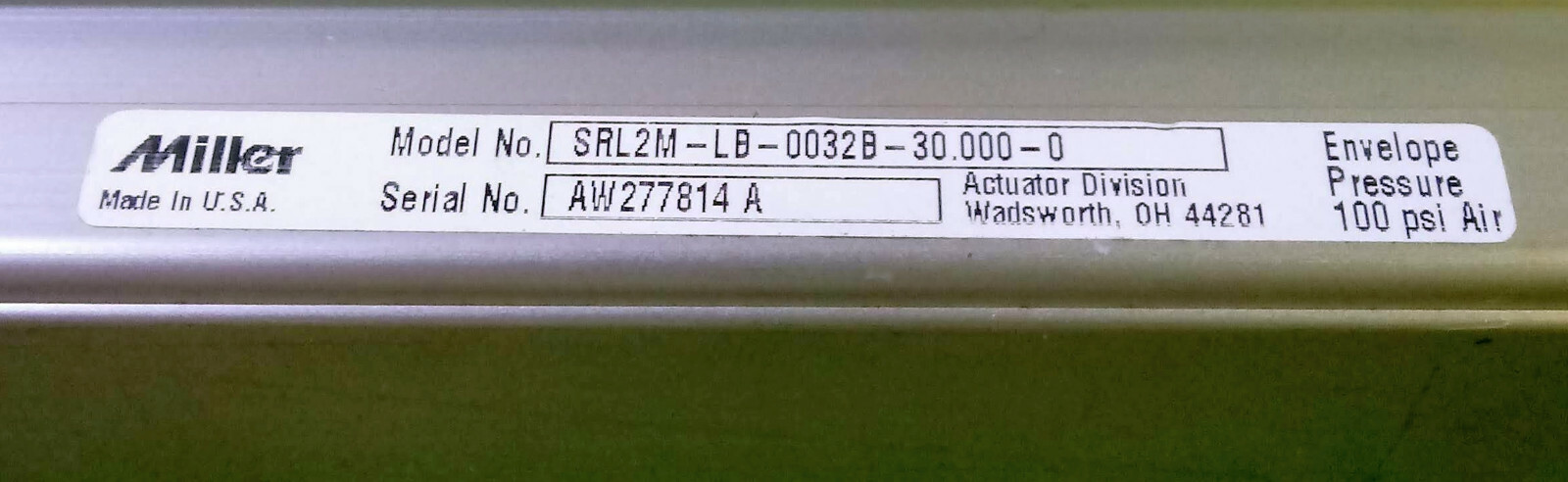 1 NEW MILLER SRL2M-LB-0032B-30.000-0 LINEAR ACTUATOR NNB ***MAKE OFFER***