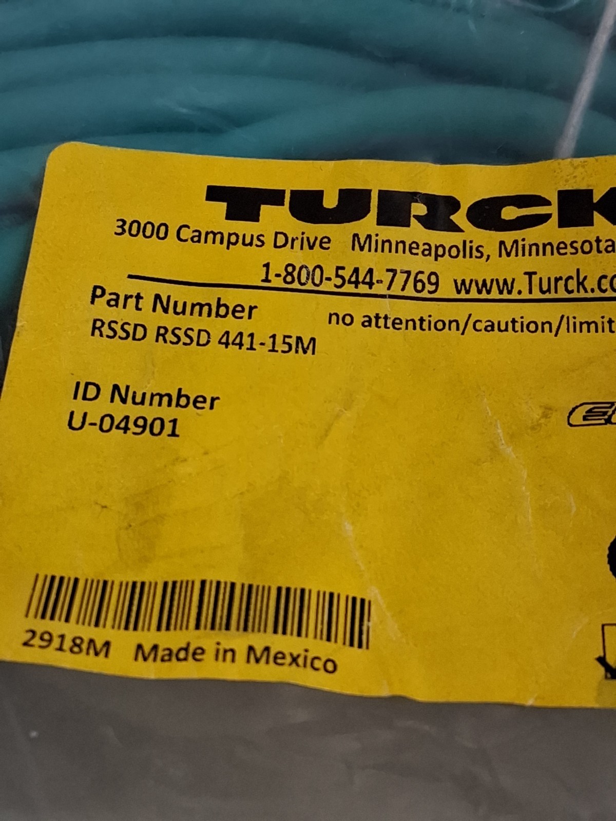 TURCK RSSD RSSD 441-15M CORDSET DOUBLE ENDED 4 PIN MALE STRAIGHT U-04901 NIB