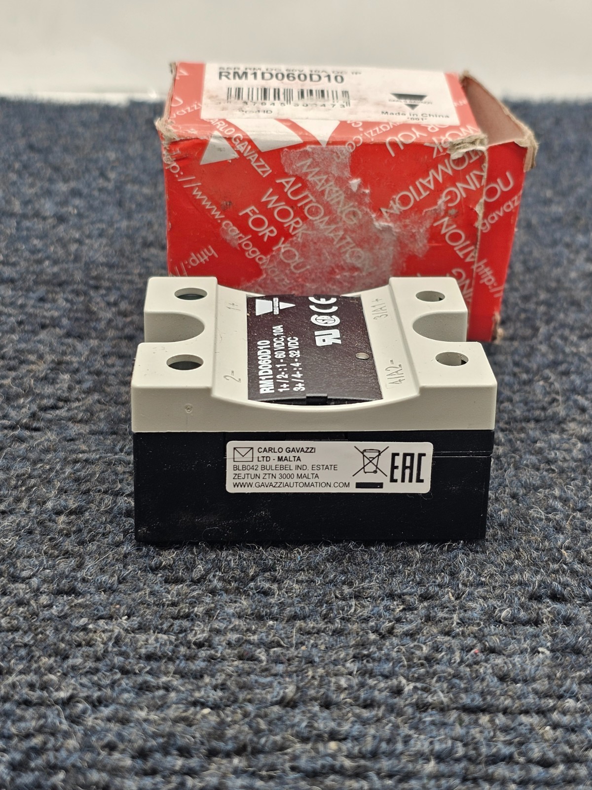 CARLO GAVAZZI RM1D060D10: Solid State Relay 4 to 32VDC In 60V 10A DC Out