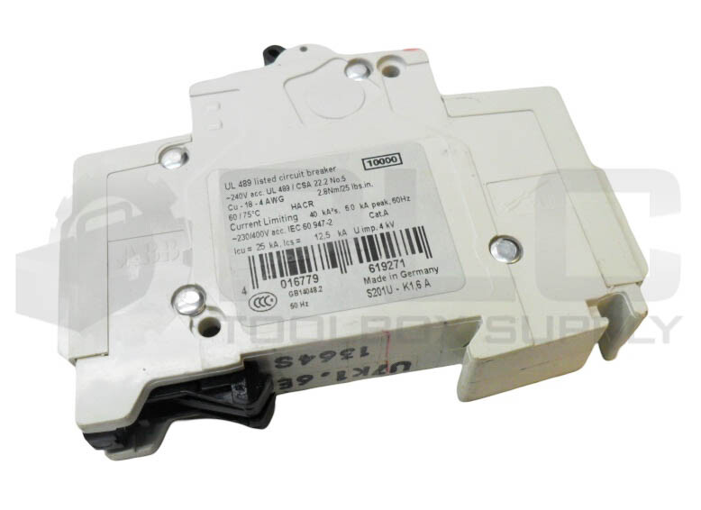 LOT OF 5 ABB S201U K1.6A CIRCUIT BREAKER 1.6A240V 50/60HZ