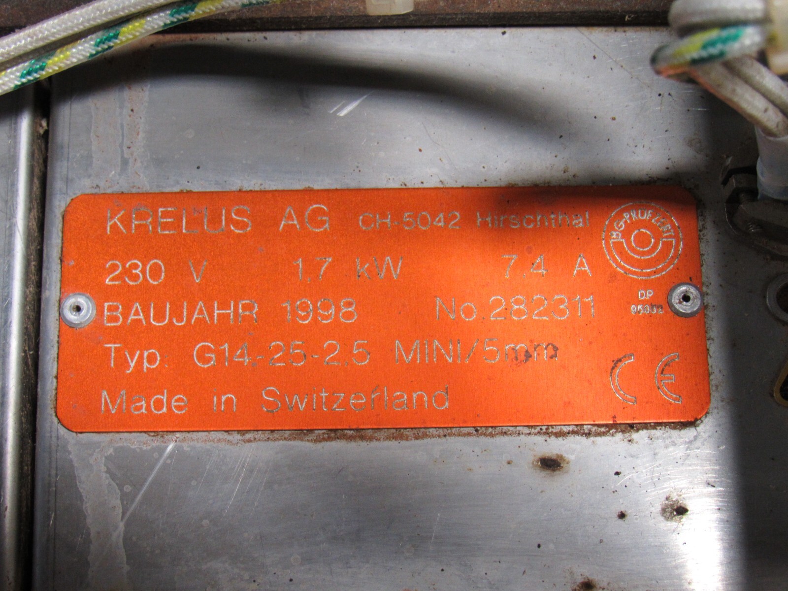 KRELUS IR HEATER CH-5042 G14-25-25 1.7KW 230V MINI/5MM 7.4A – USED